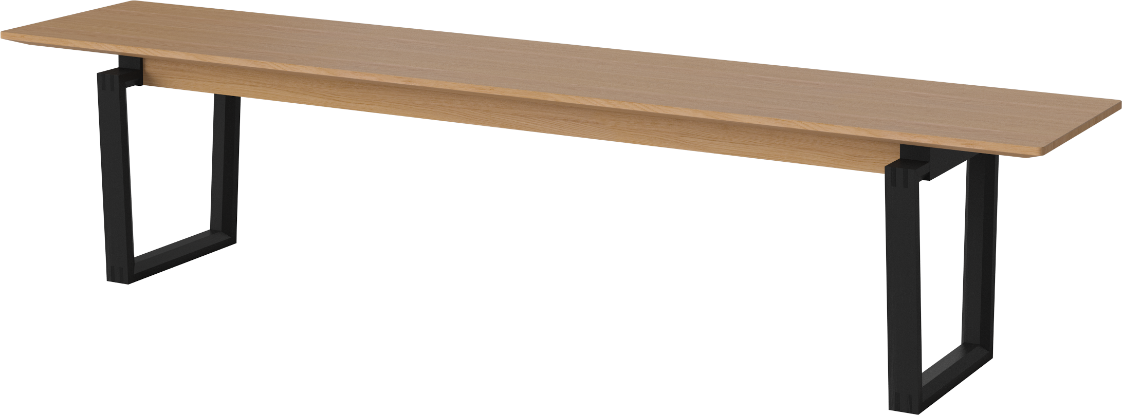 Bank Nord Eiche Holz mit einer schwarzen Basis