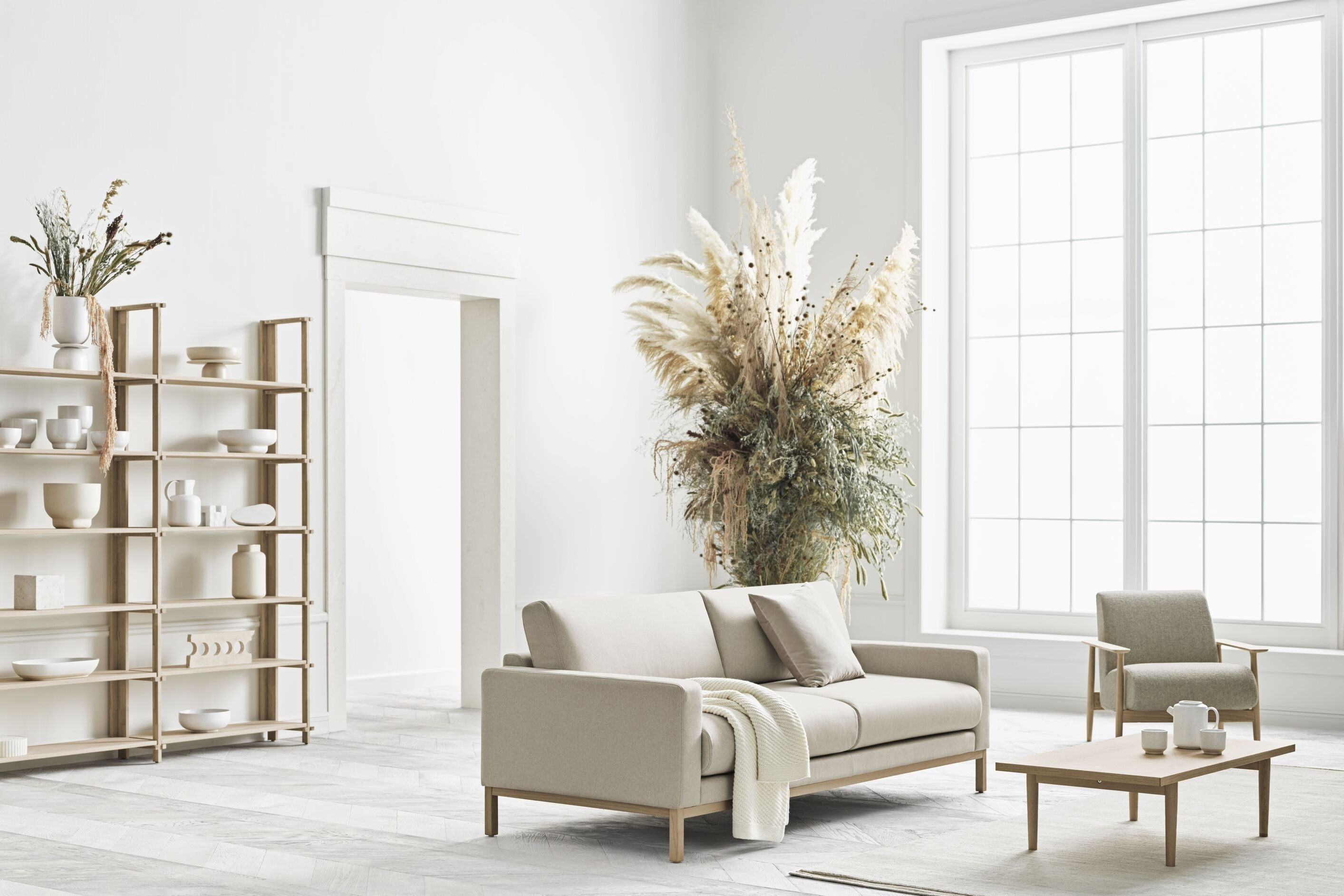 Boekenkast FRIEDMAN gebleekt eikenhout