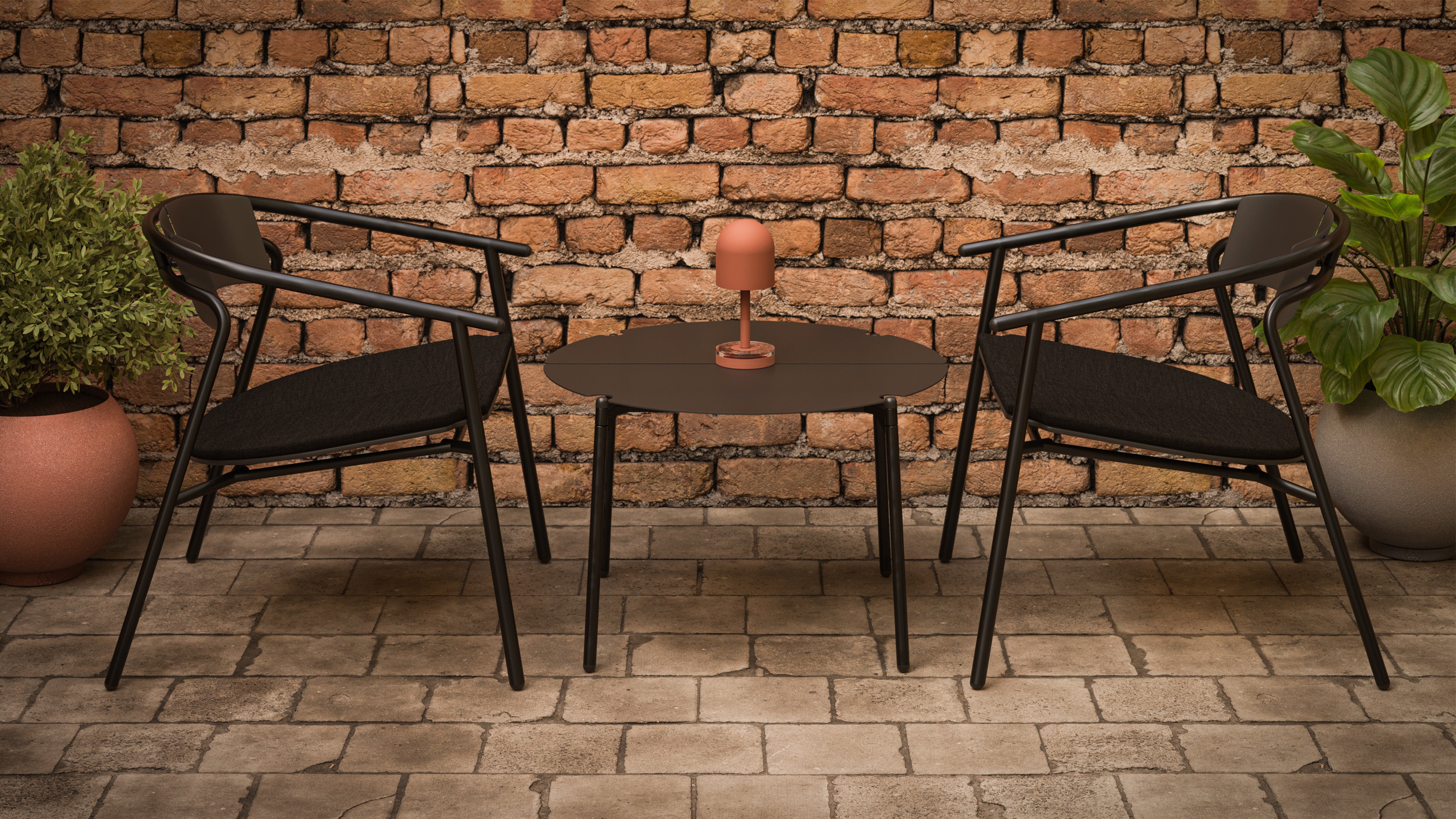 Draagbare lamp LUCEO baksteenrood