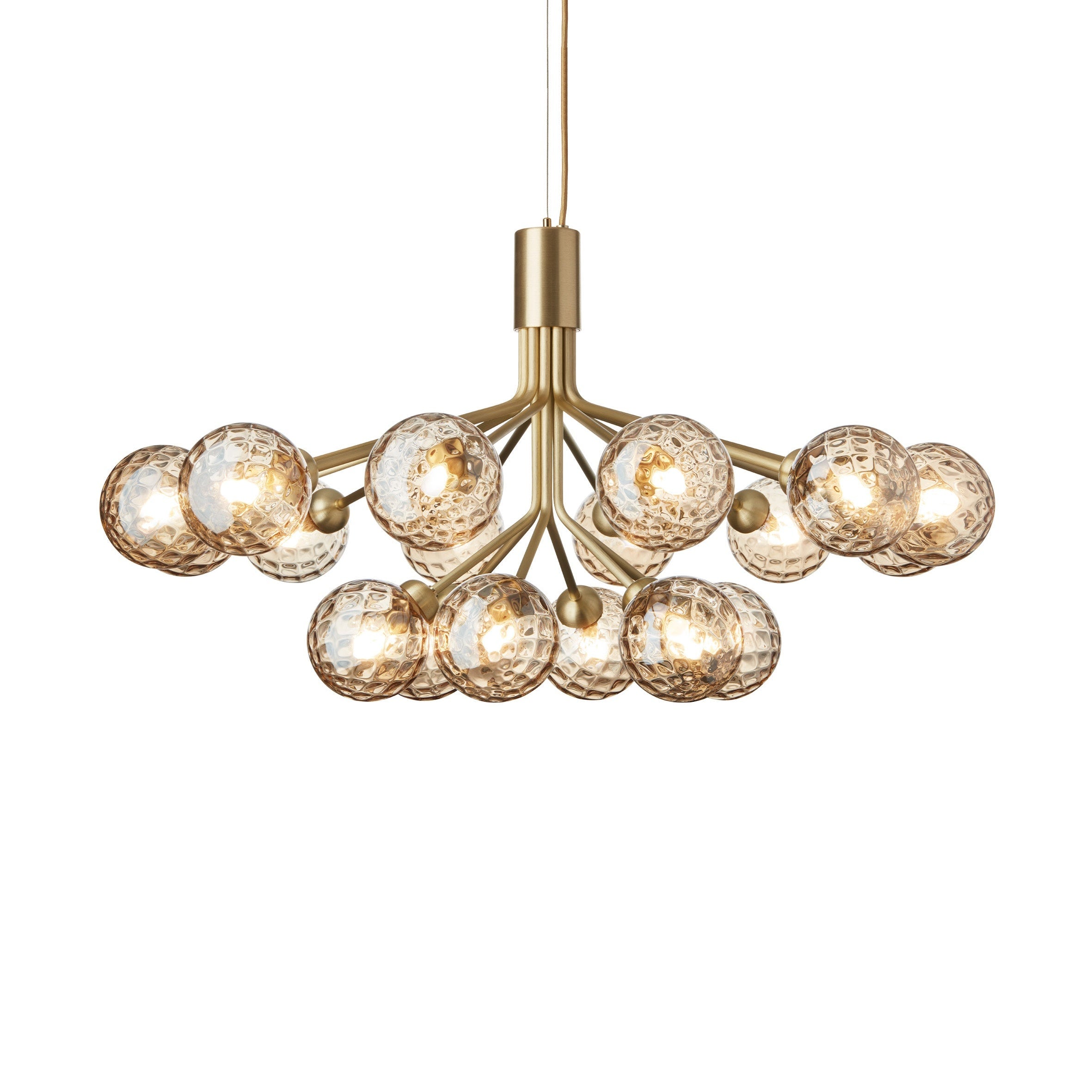 Kroonluchter APIALES 18 messing met gouden glas