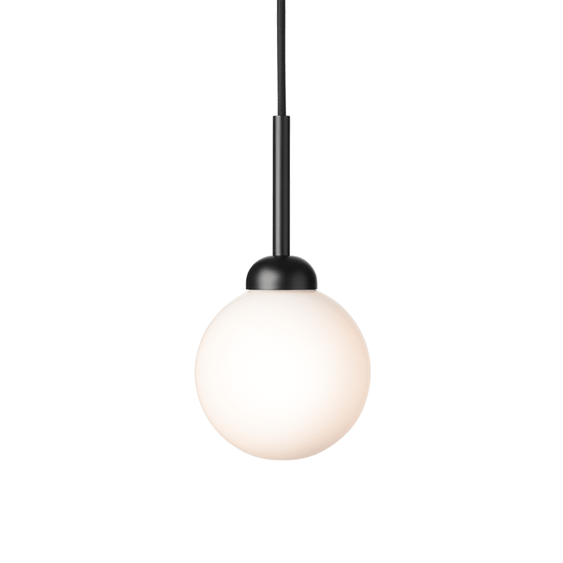 Hanglamp APIALES zwart met opaalglas