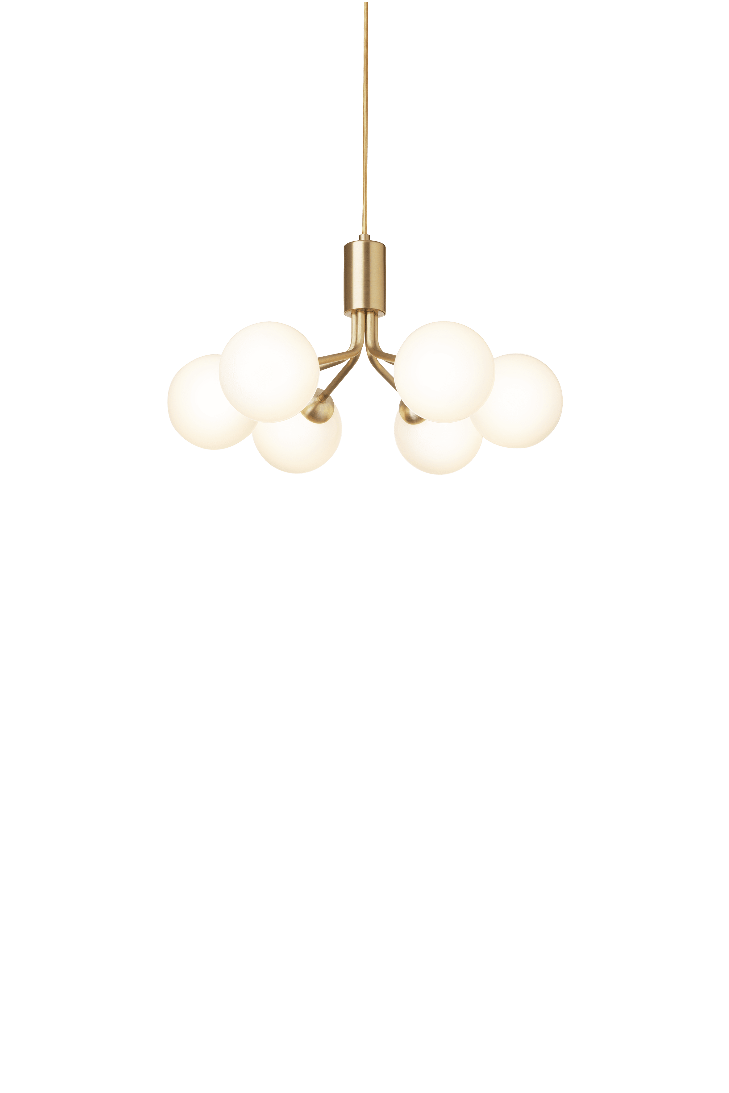APIALES 6 Pendant Lamp in Brass with Opal Glass