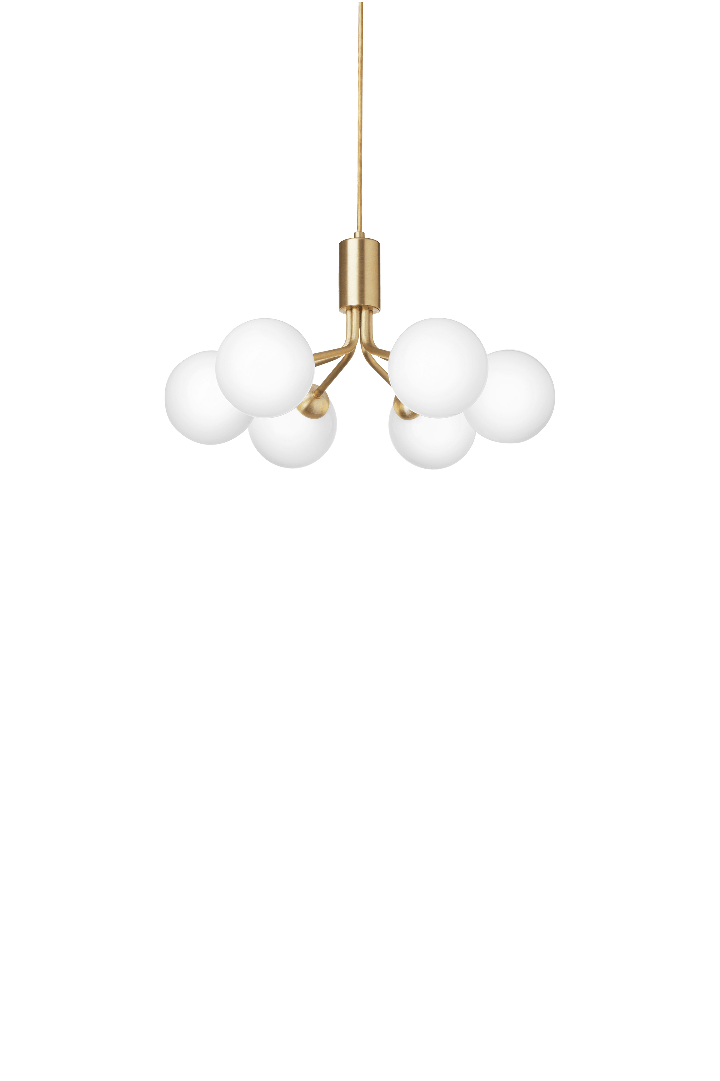APIALES 6 Pendant Lamp in Brass with Opal Glass