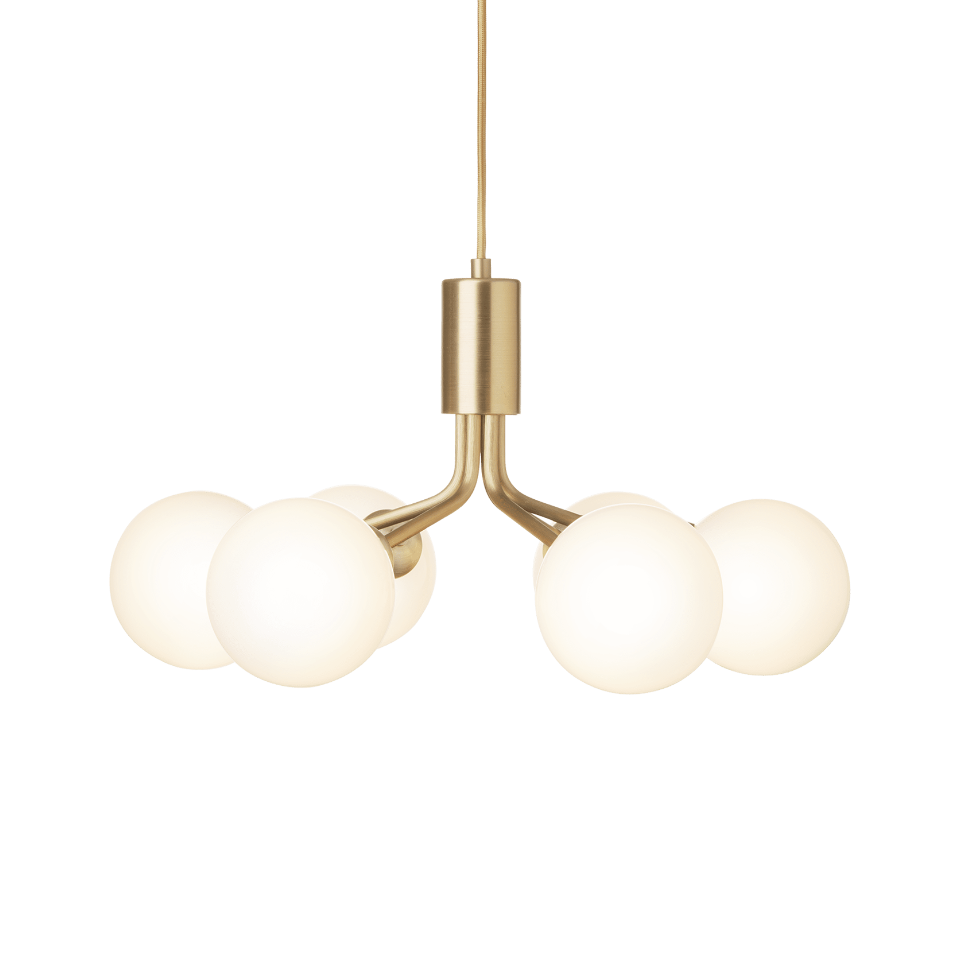 APIALES 6 Pendant Lamp in Brass with Opal Glass