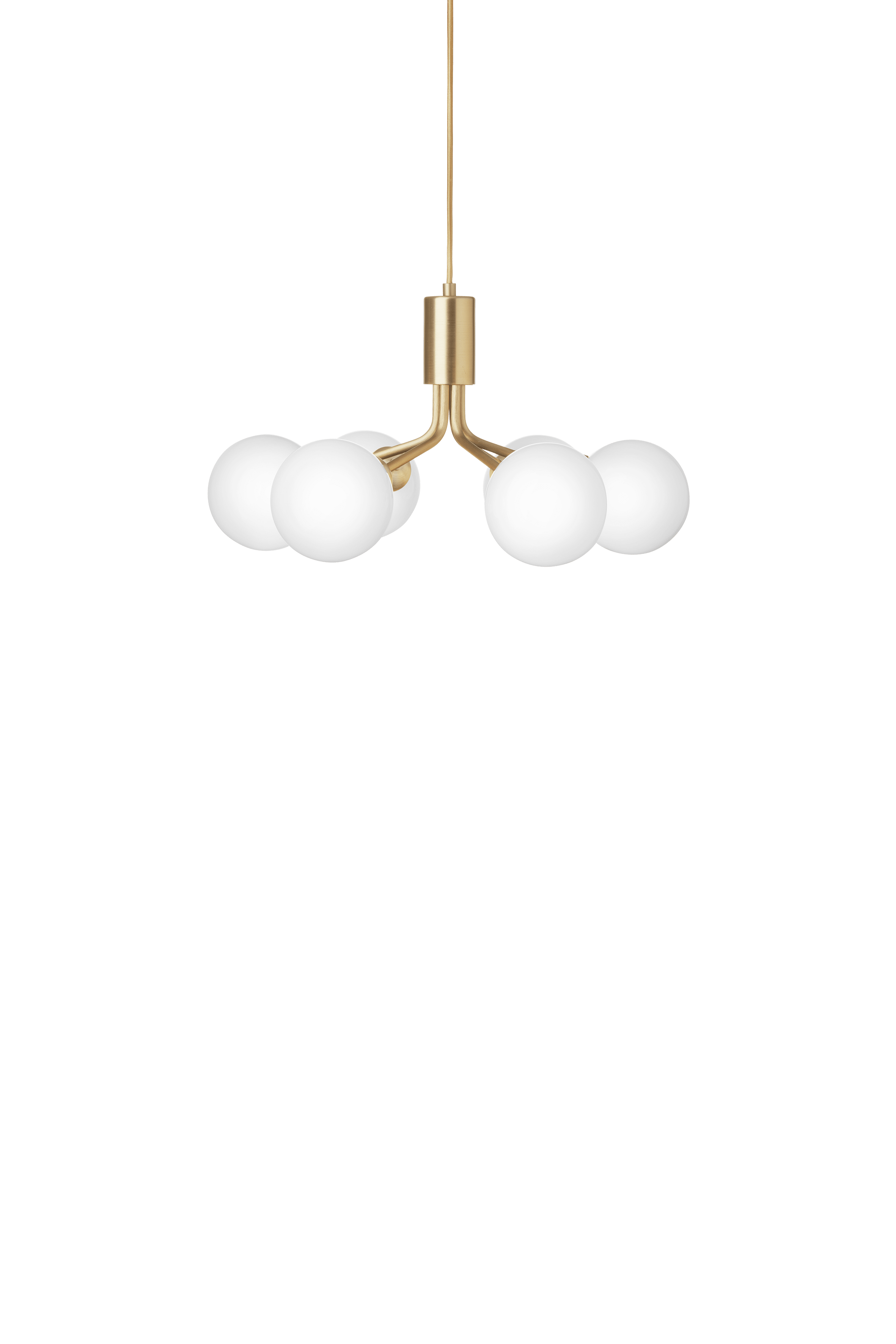 APIALES 6 Pendant Lamp in Brass with Opal Glass