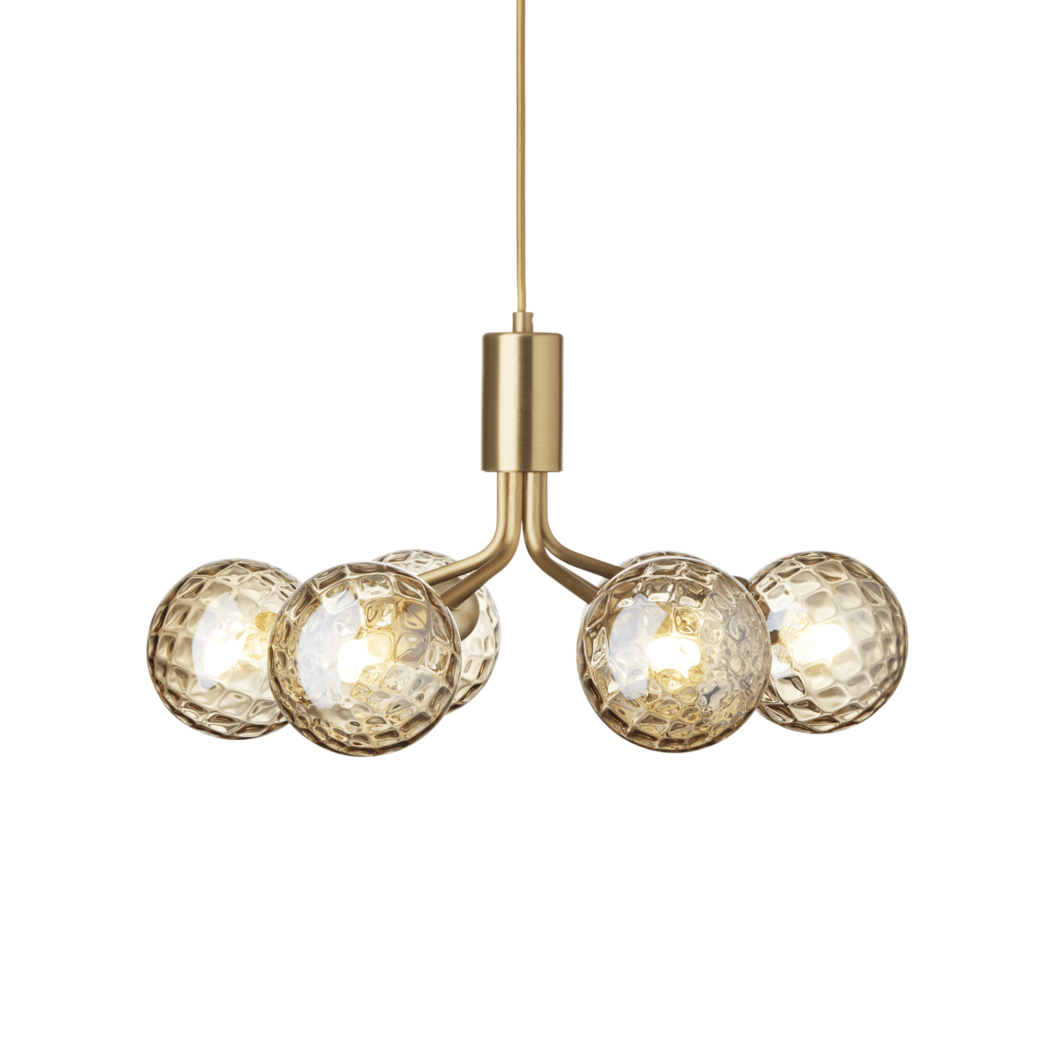 Hanglamp APIALES 6 messing met gouden glas