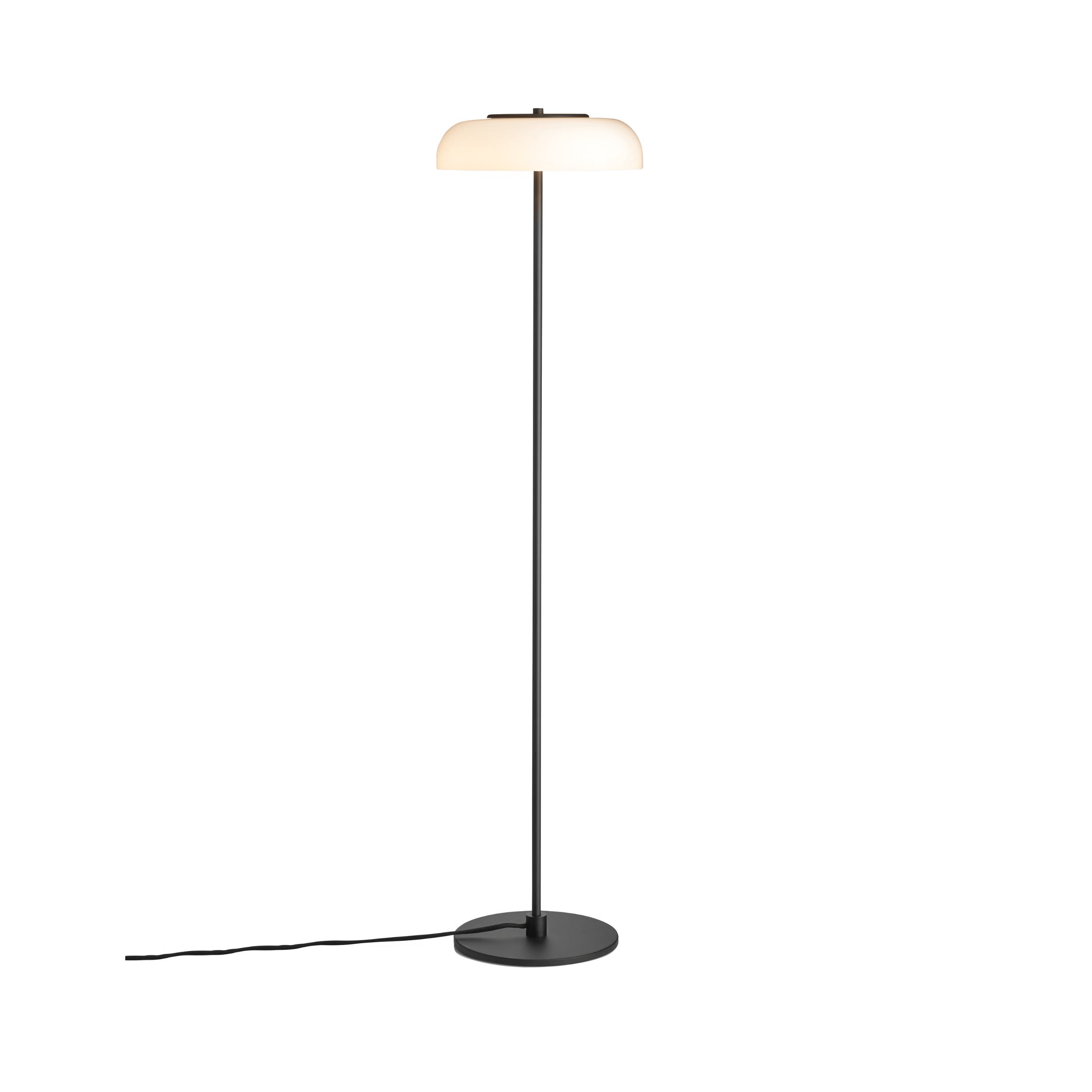 Lampa podłogowa BLOSSI czarny z opalowym szkłem – Nuura