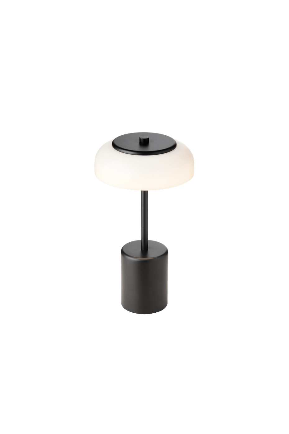 Draagbare lamp BLOSSI zwart met opaalglas
