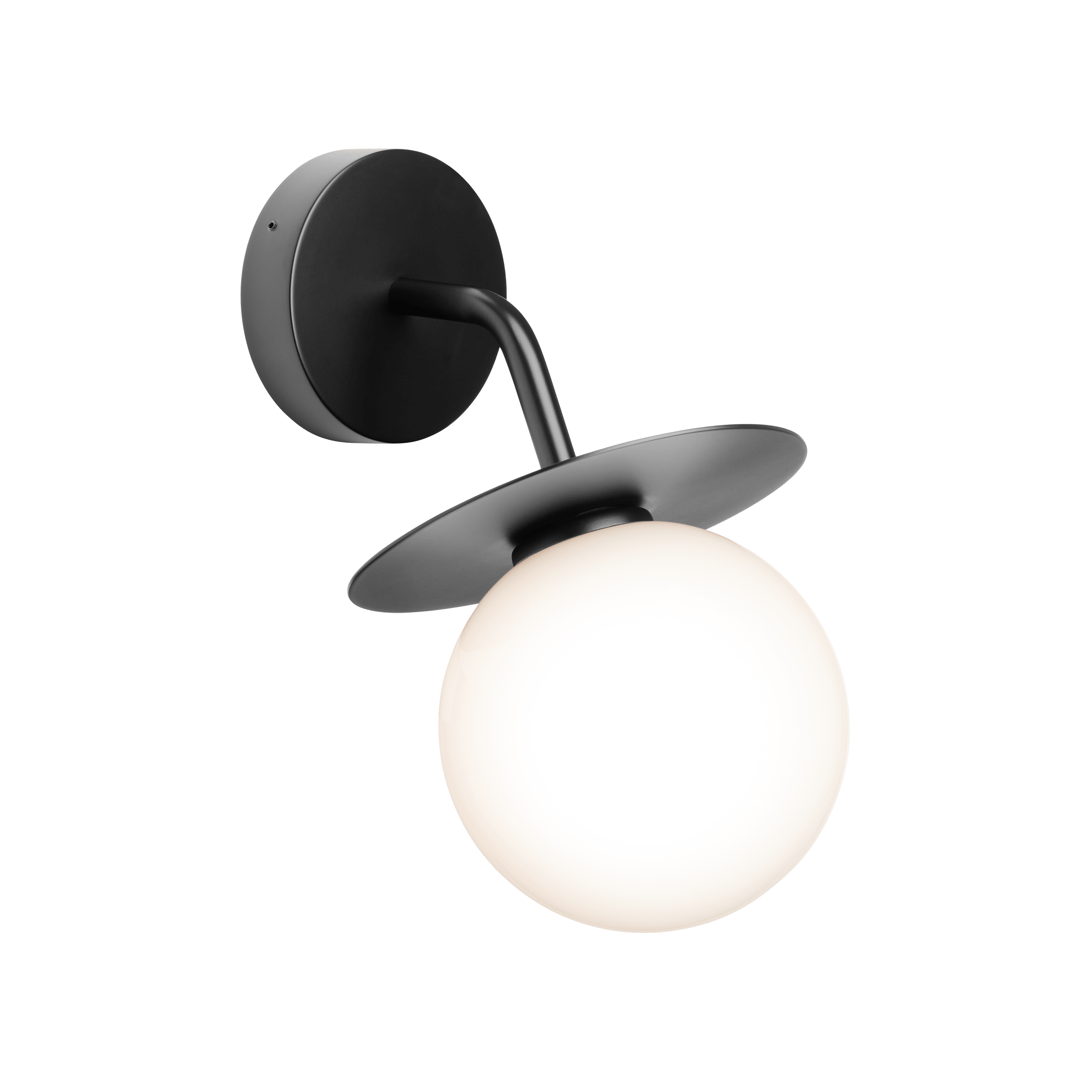 Lampa ścienna zewnętrzna LIILA czarny z opalowym szkłem – Nuura