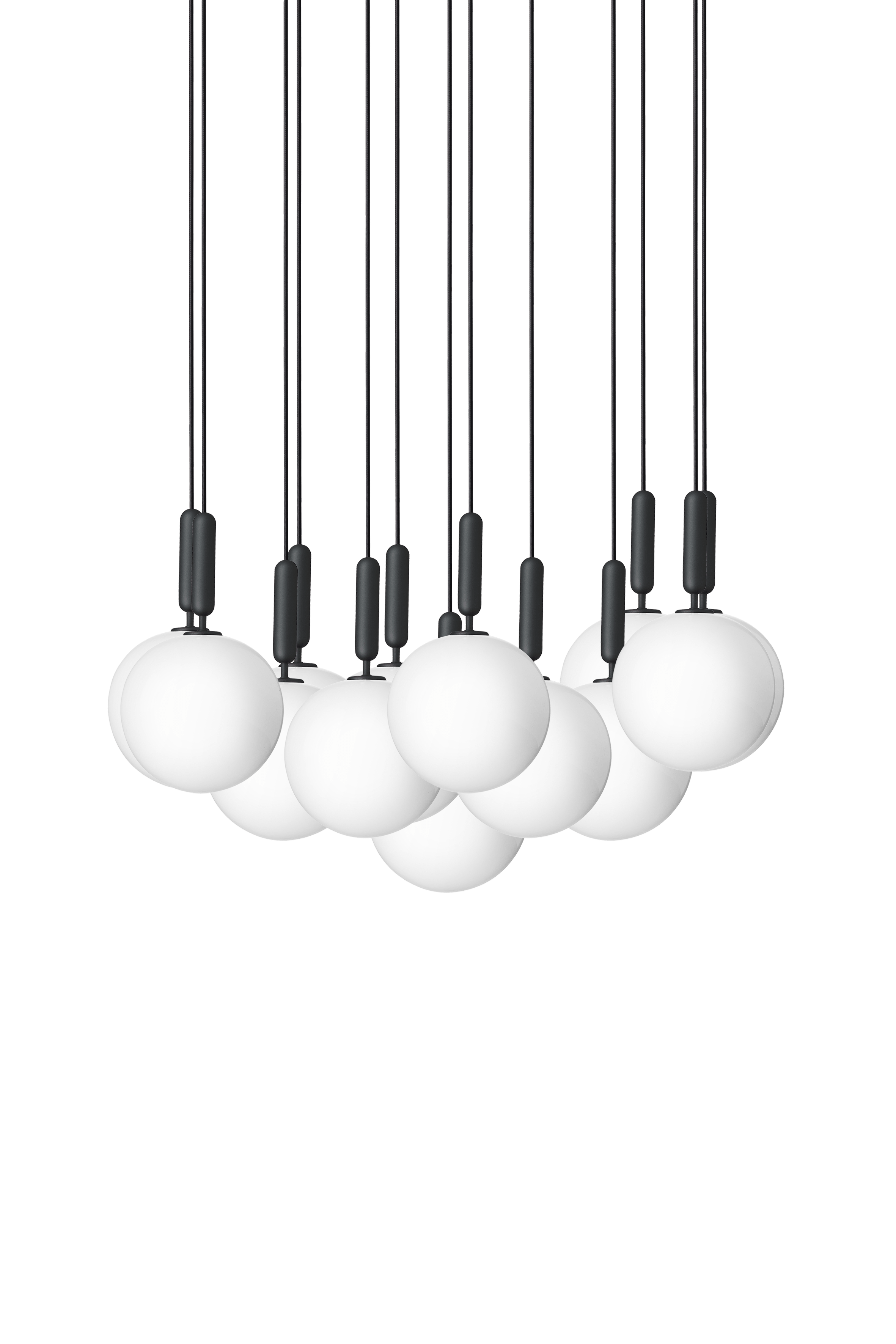 Lampa wisząca MIIRA 13 grafitowy z opalowym szkłem – Nuura