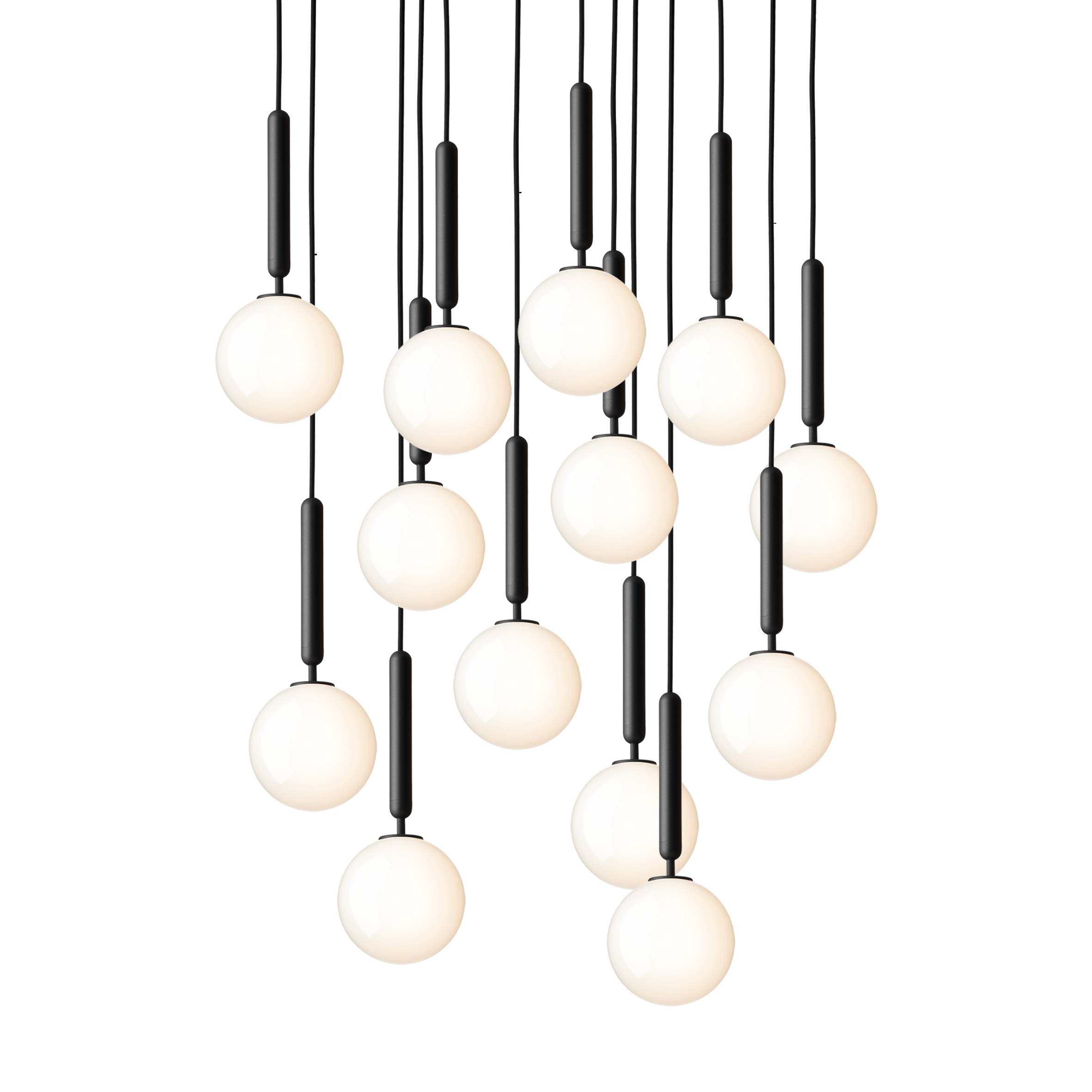 Lampa wisząca MIIRA 13 grafitowy z opalowym szkłem – Nuura