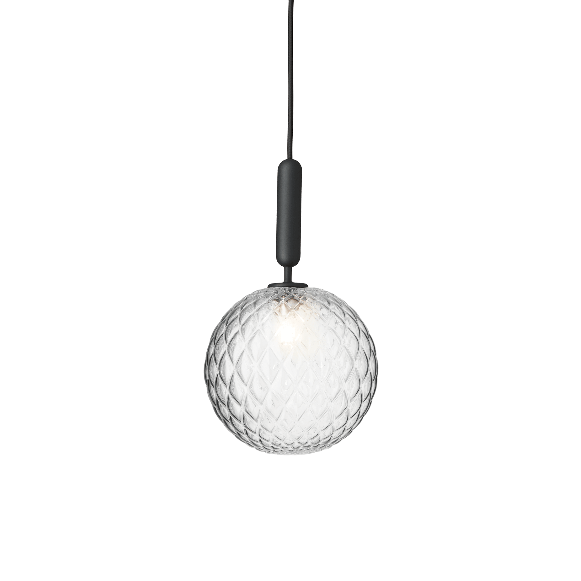 Hanglamp MIIRA grafiet met transparant glas