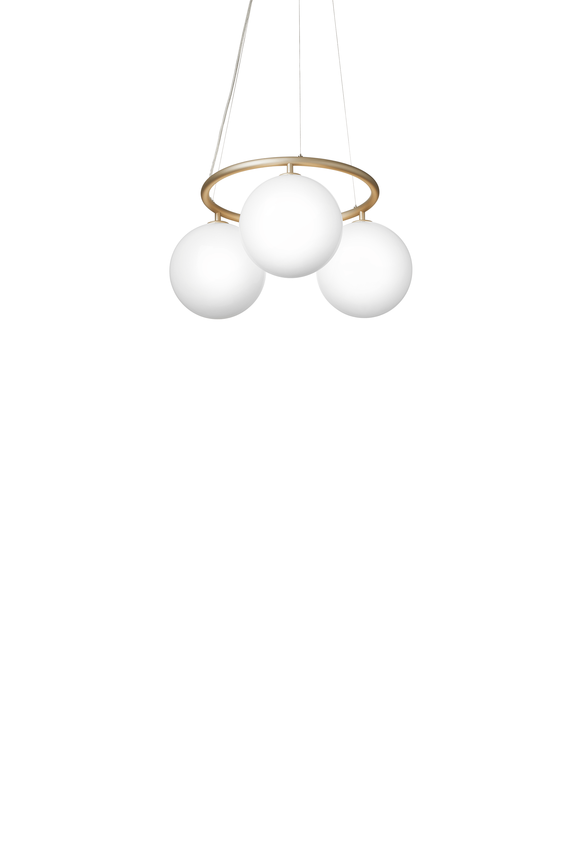 Hanglamp MIIRA 3 CIRCULAR messing met opaalglas