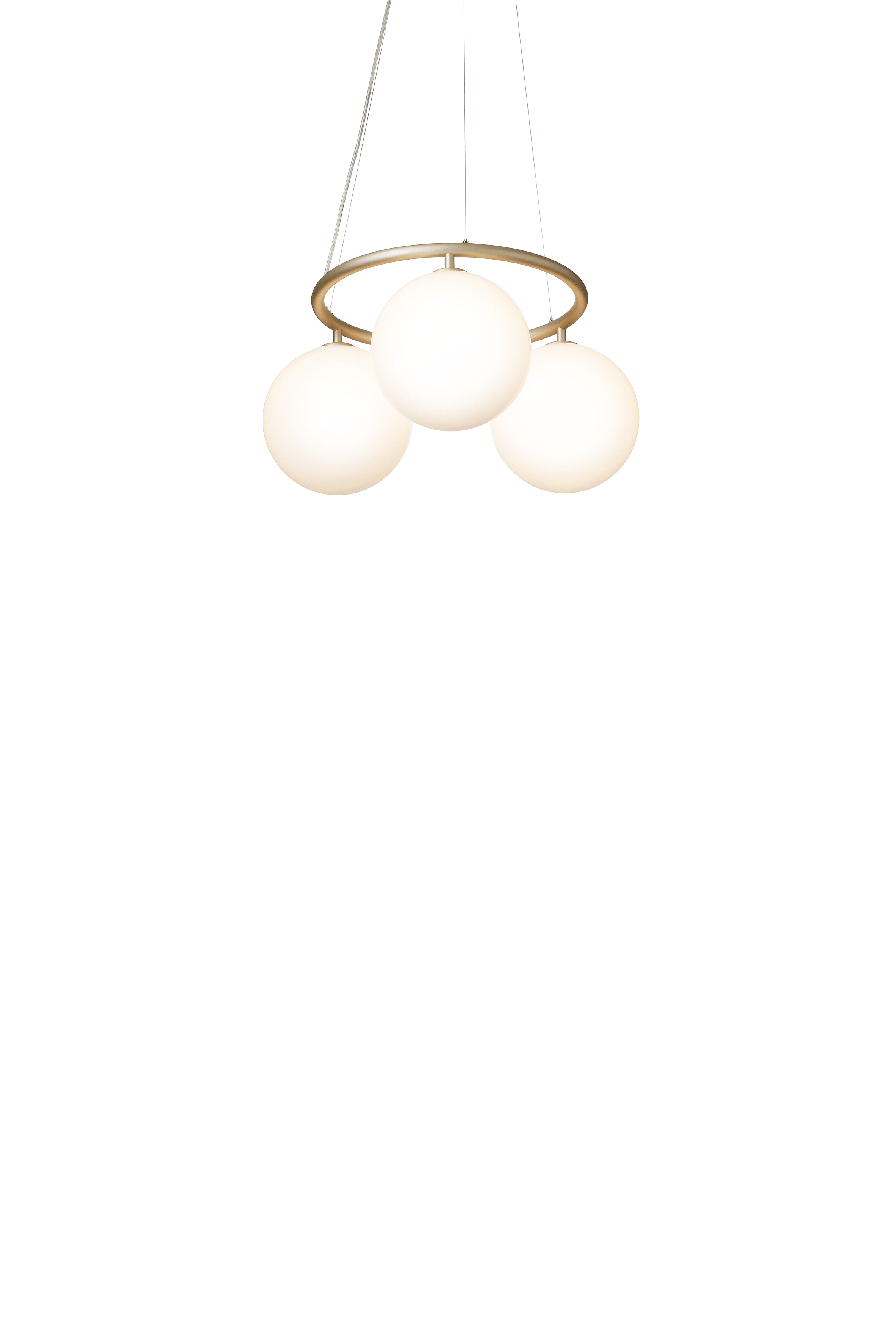 Hanglamp MIIRA 3 CIRCULAR messing met opaalglas