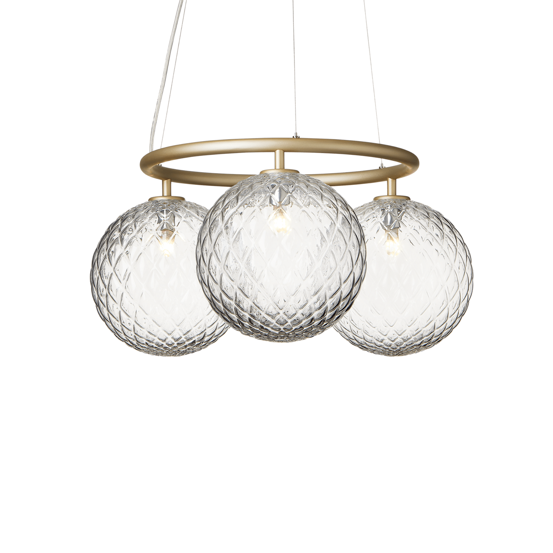 Lampa wisząca MIIRA 3 CIRCULAR mosiężny z transparentnym szkłem – Nuura
