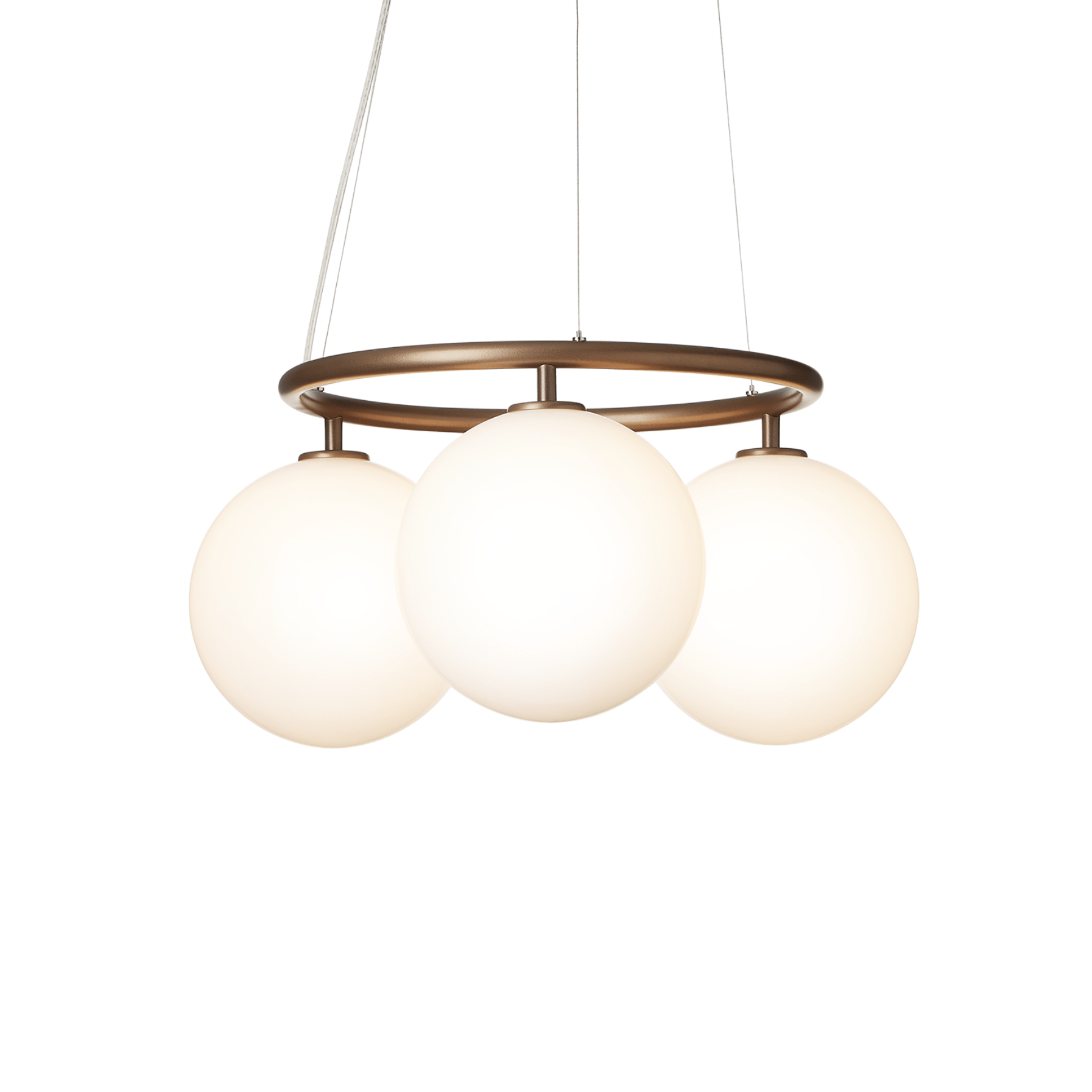 Lampa wisząca MIIRA 3 CIRCULAR ciemnobrązowy z opalowym szkłem – Nuura