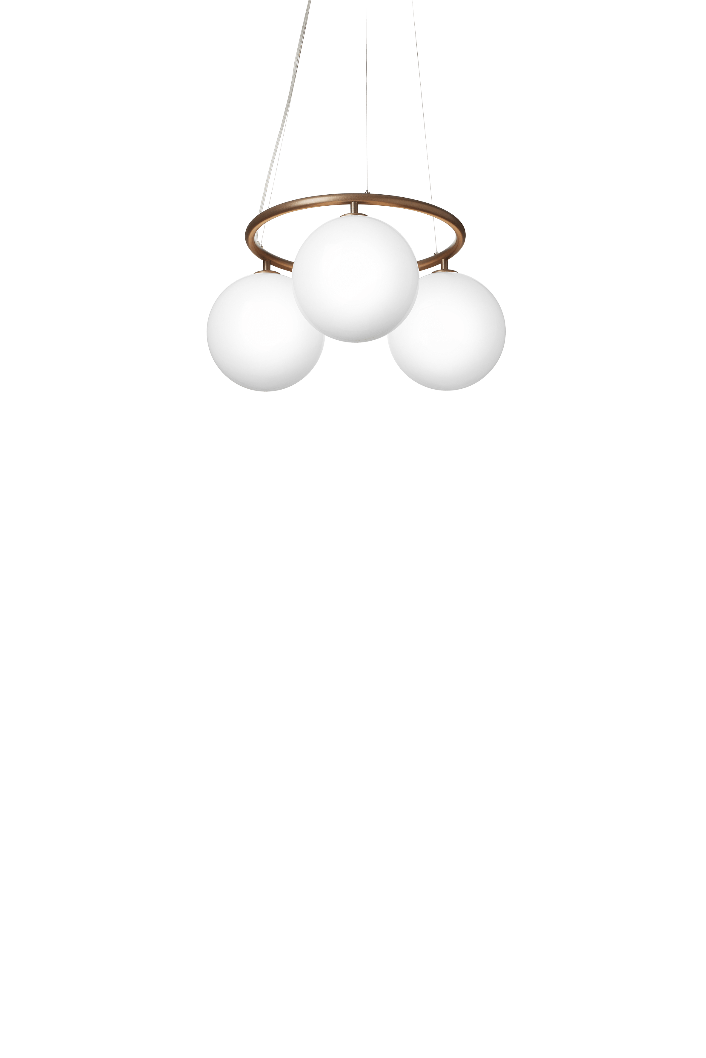 Lampa wisząca MIIRA 3 CIRCULAR ciemnobrązowy z opalowym szkłem – Nuura