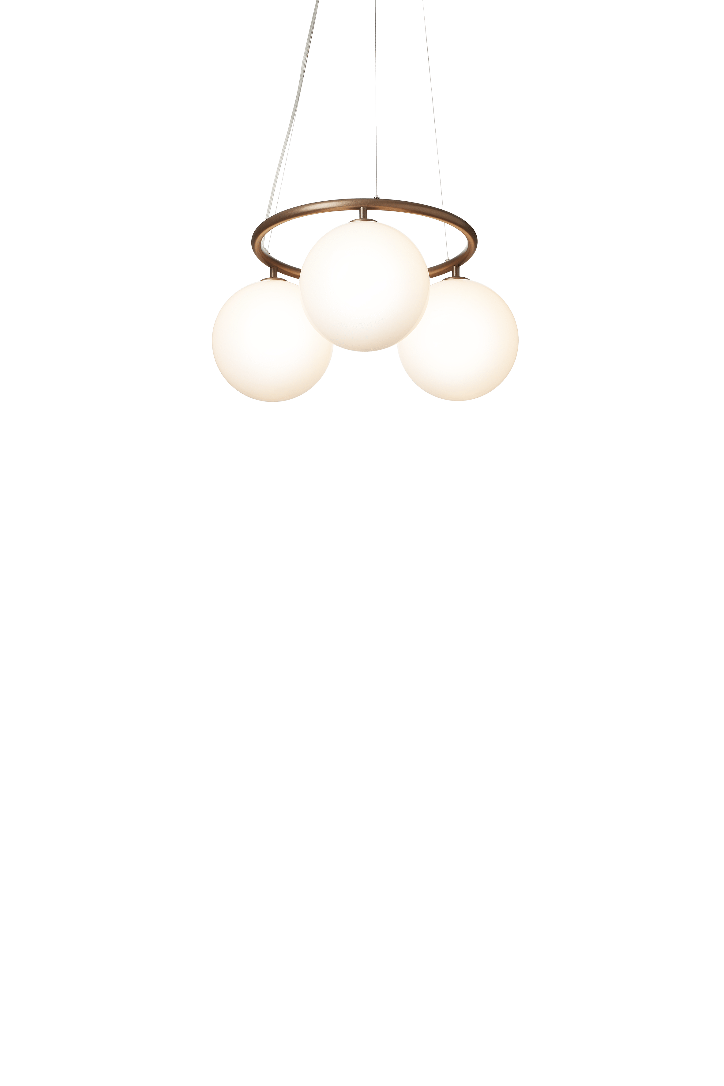 Lampa wisząca MIIRA 3 CIRCULAR ciemnobrązowy z opalowym szkłem – Nuura