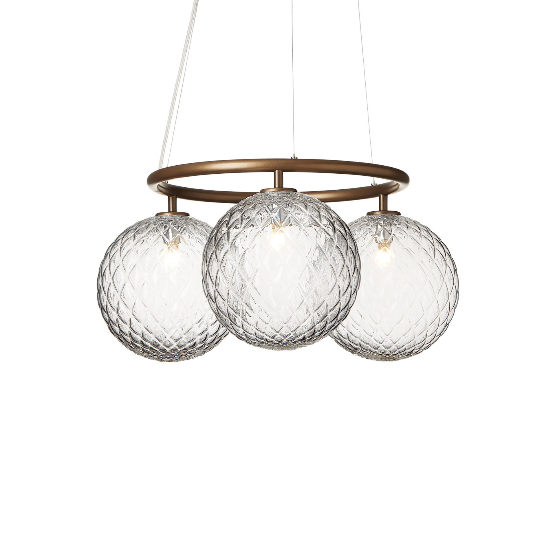 Lampa wisząca MIIRA 3 CIRCULAR ciemnobrązowy z transparentnym szkłem – Nuura