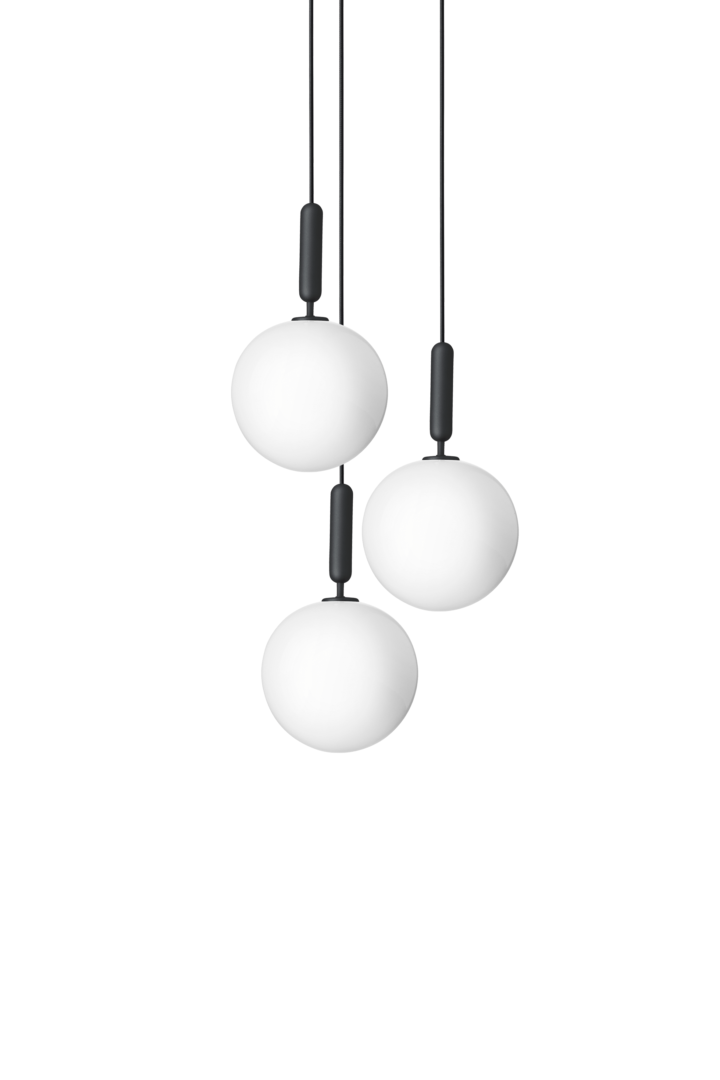 Hanglamp MIIRA 3 grafiet met opaalglas