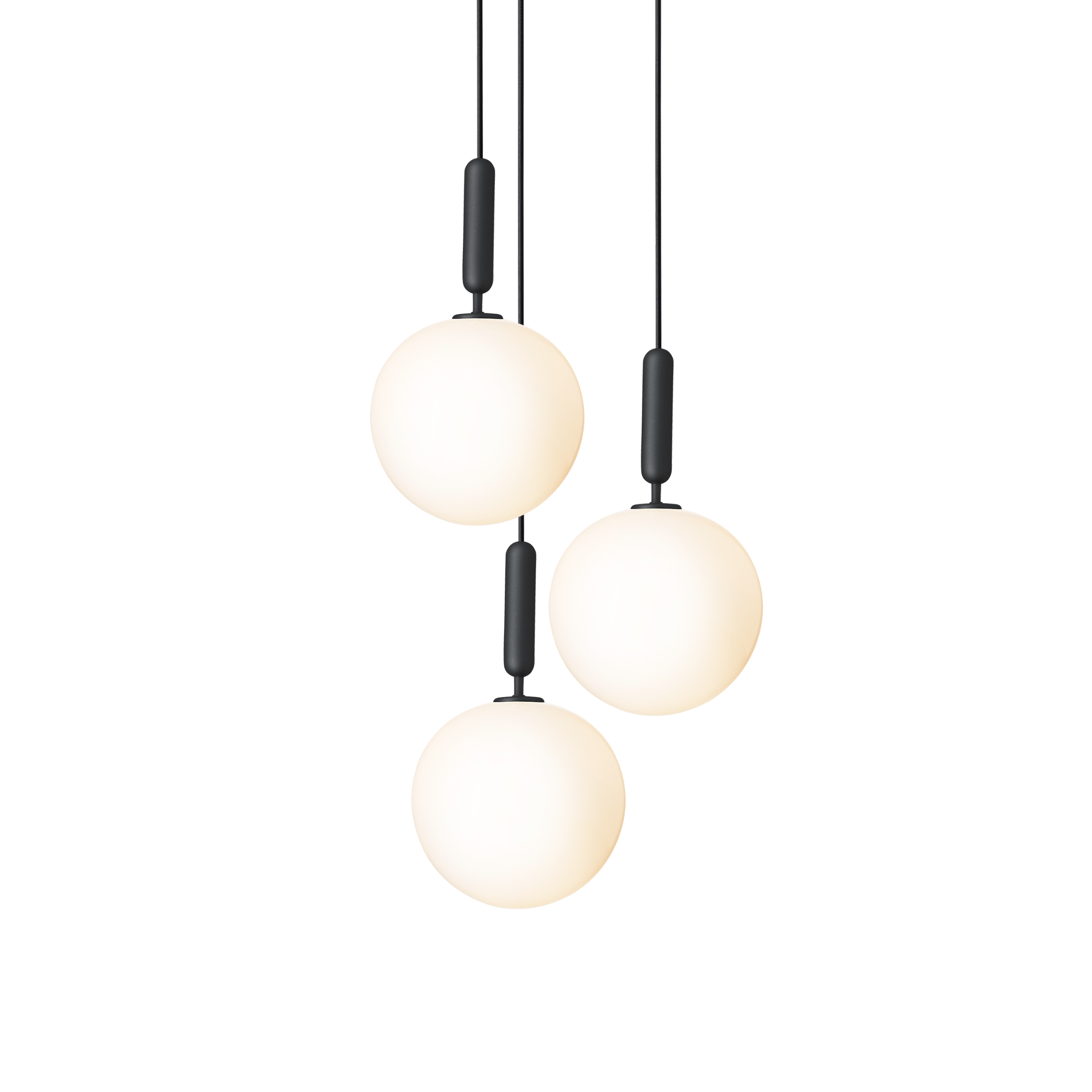Hanglamp MIIRA 3 grafiet met opaalglas