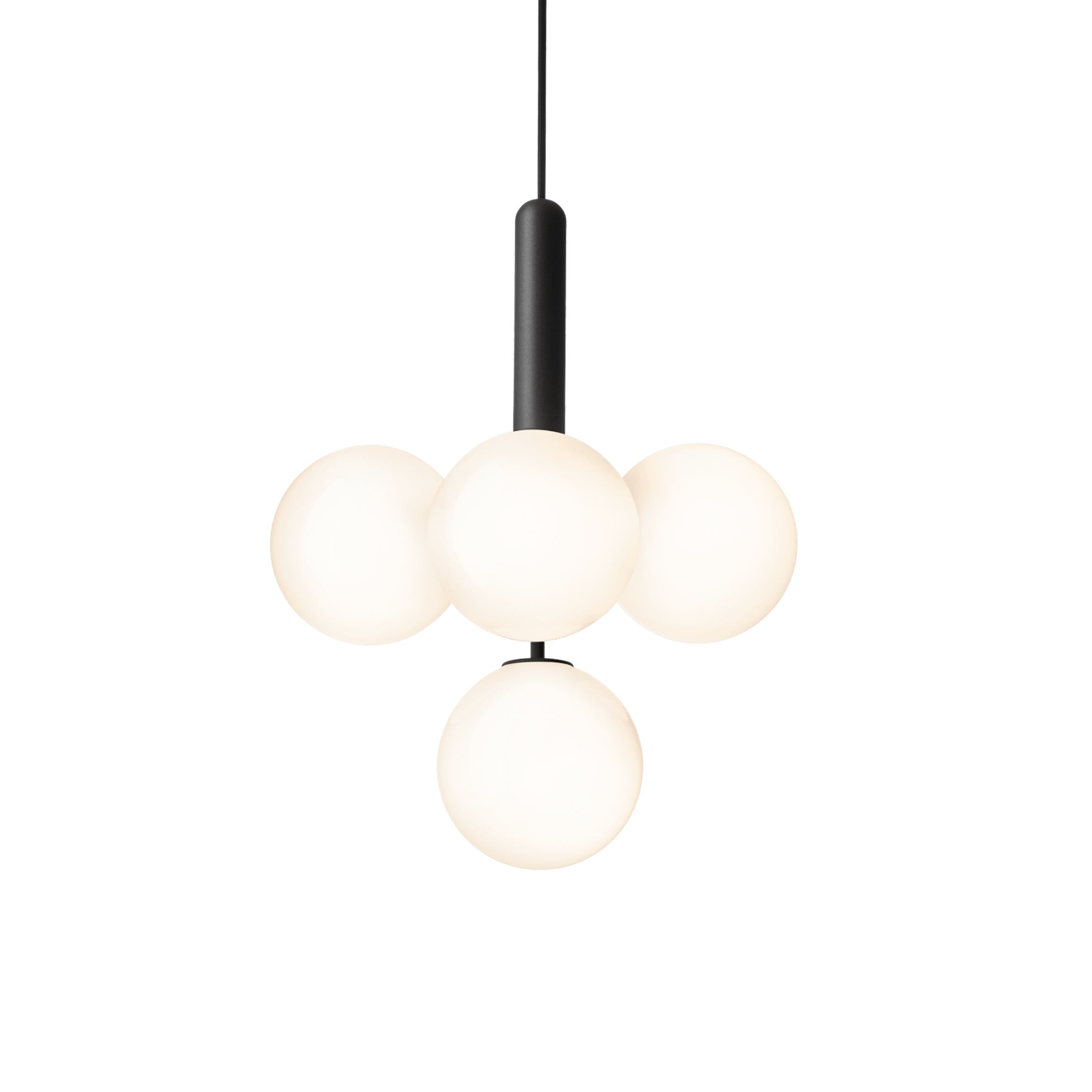 Lampa wisząca MIIRA 4 grafitowy z opalowym szkłem – Nuura