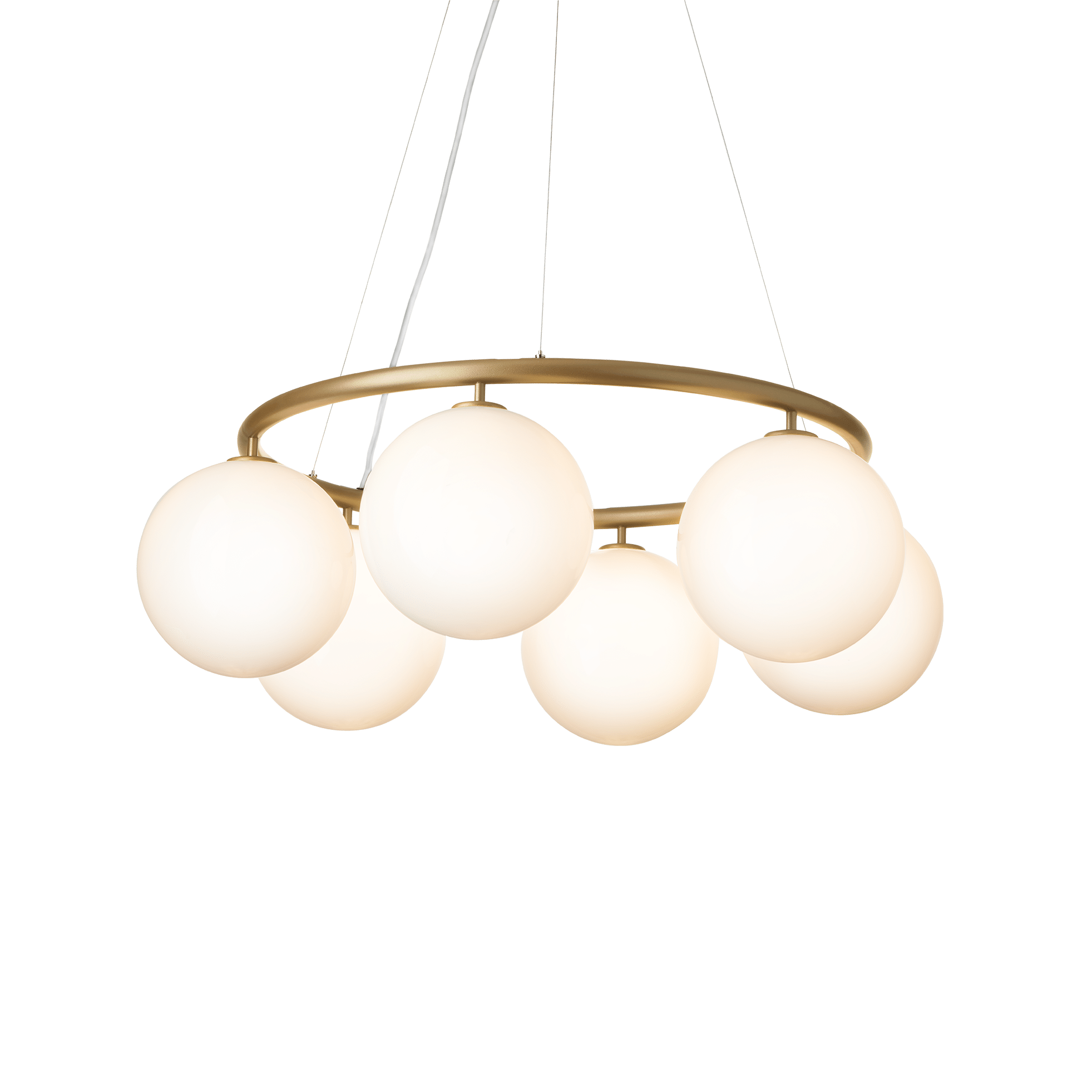 Lampa wisząca MIIRA 6 CIRCULAR mosiężny z opalowym szkłem – Nuura