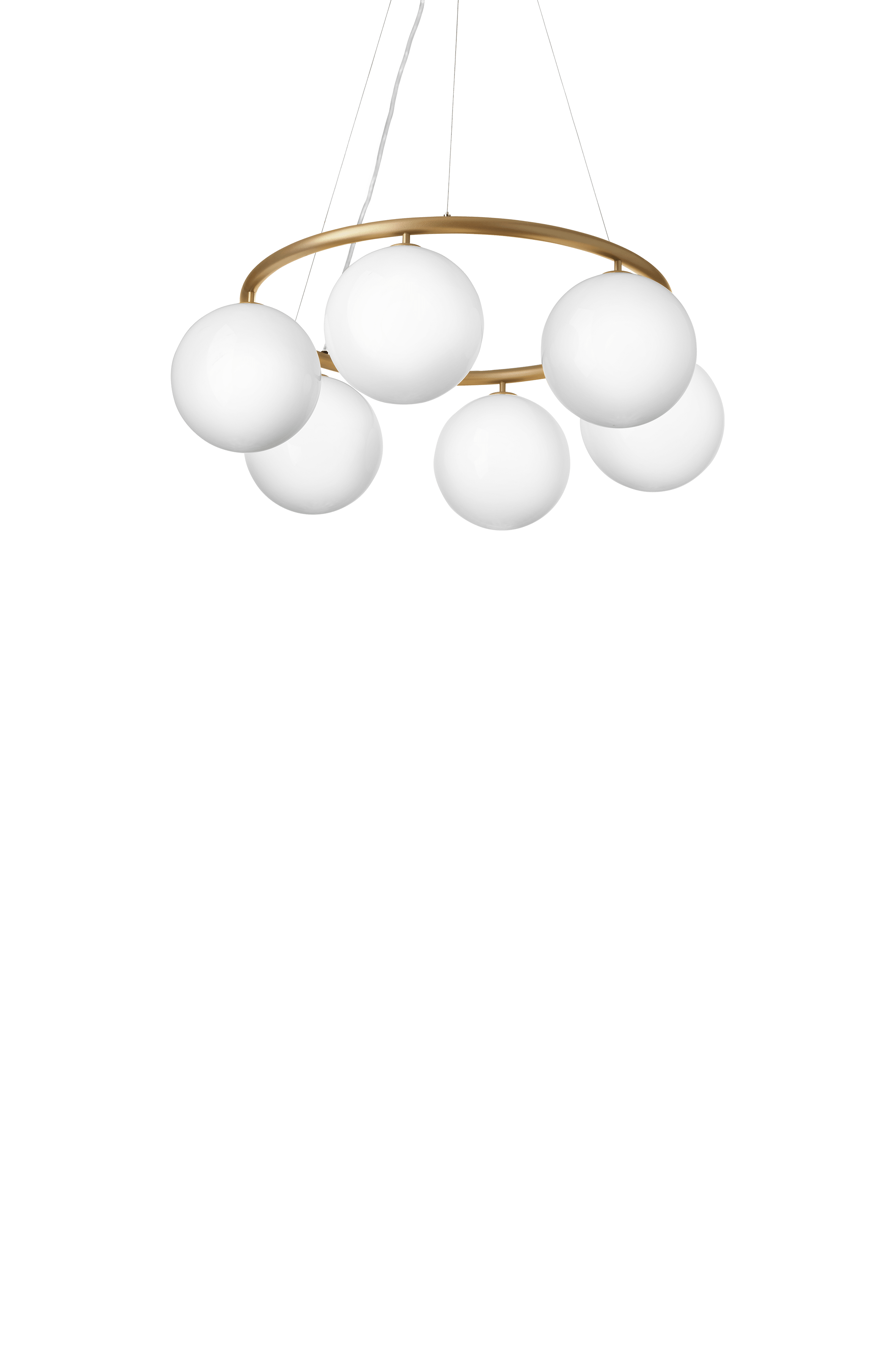 Lampa wisząca MIIRA 6 CIRCULAR mosiężny z opalowym szkłem – Nuura