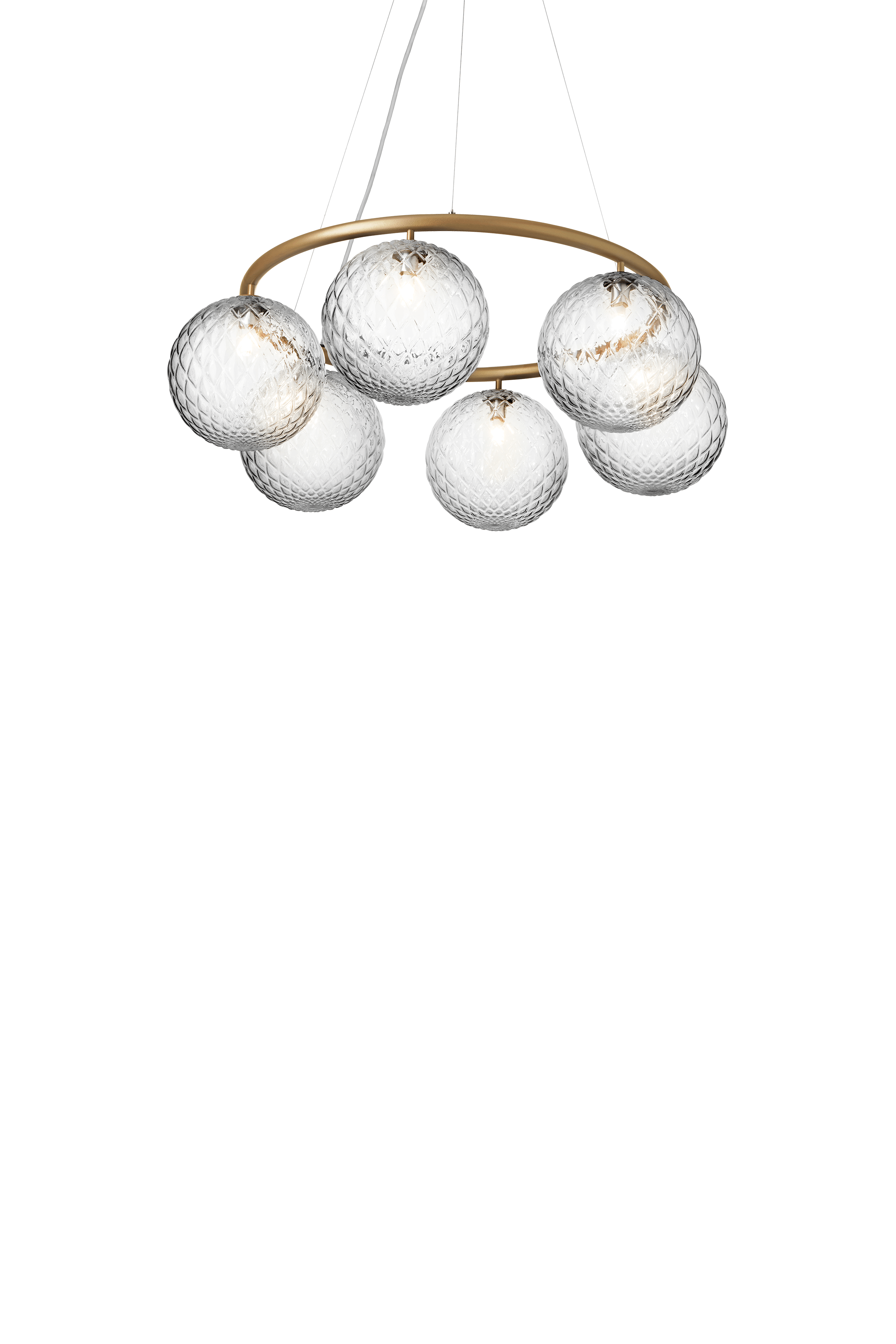 Lampa wisząca MIIRA 6 CIRCULAR mosiężny z transparentnym szkłem – Nuura