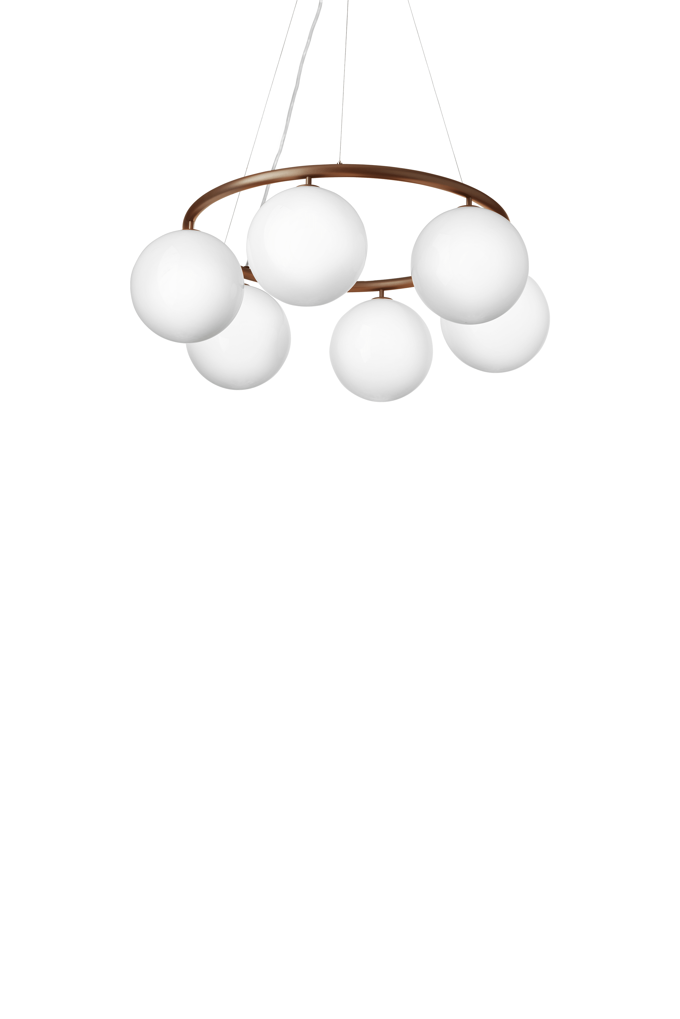 Hanglamp MIIRA 6 CIRCULAR donkerbruin met opaalglas