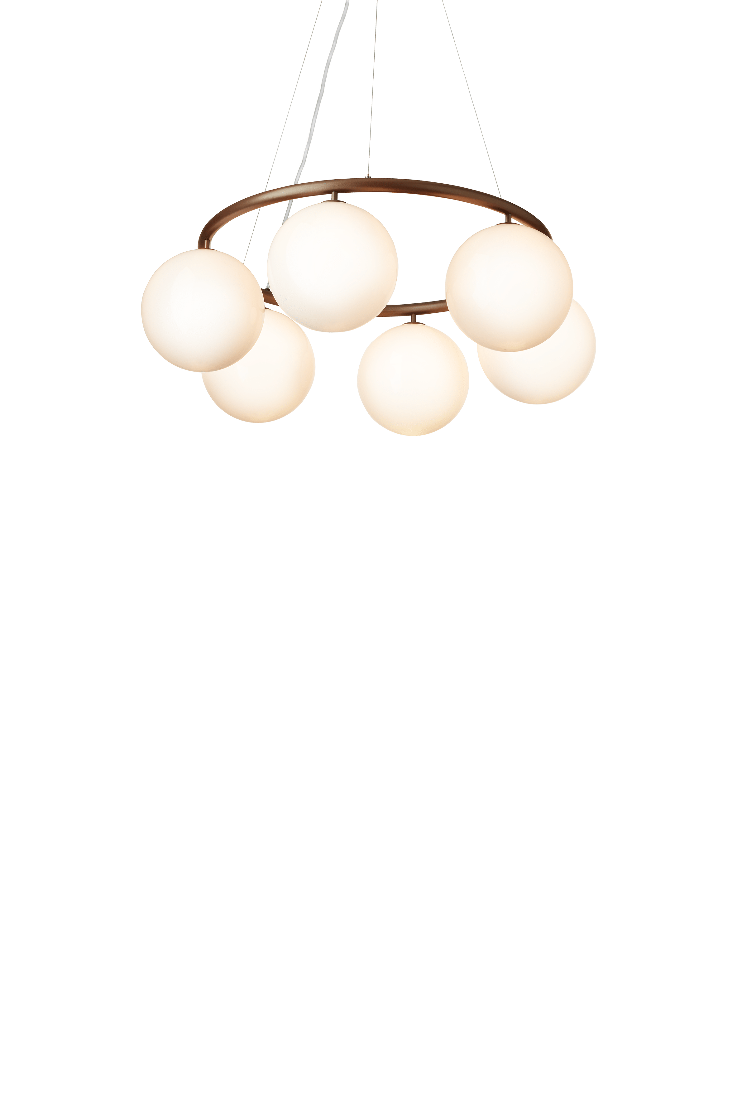 Hanglamp MIIRA 6 CIRCULAR donkerbruin met opaalglas