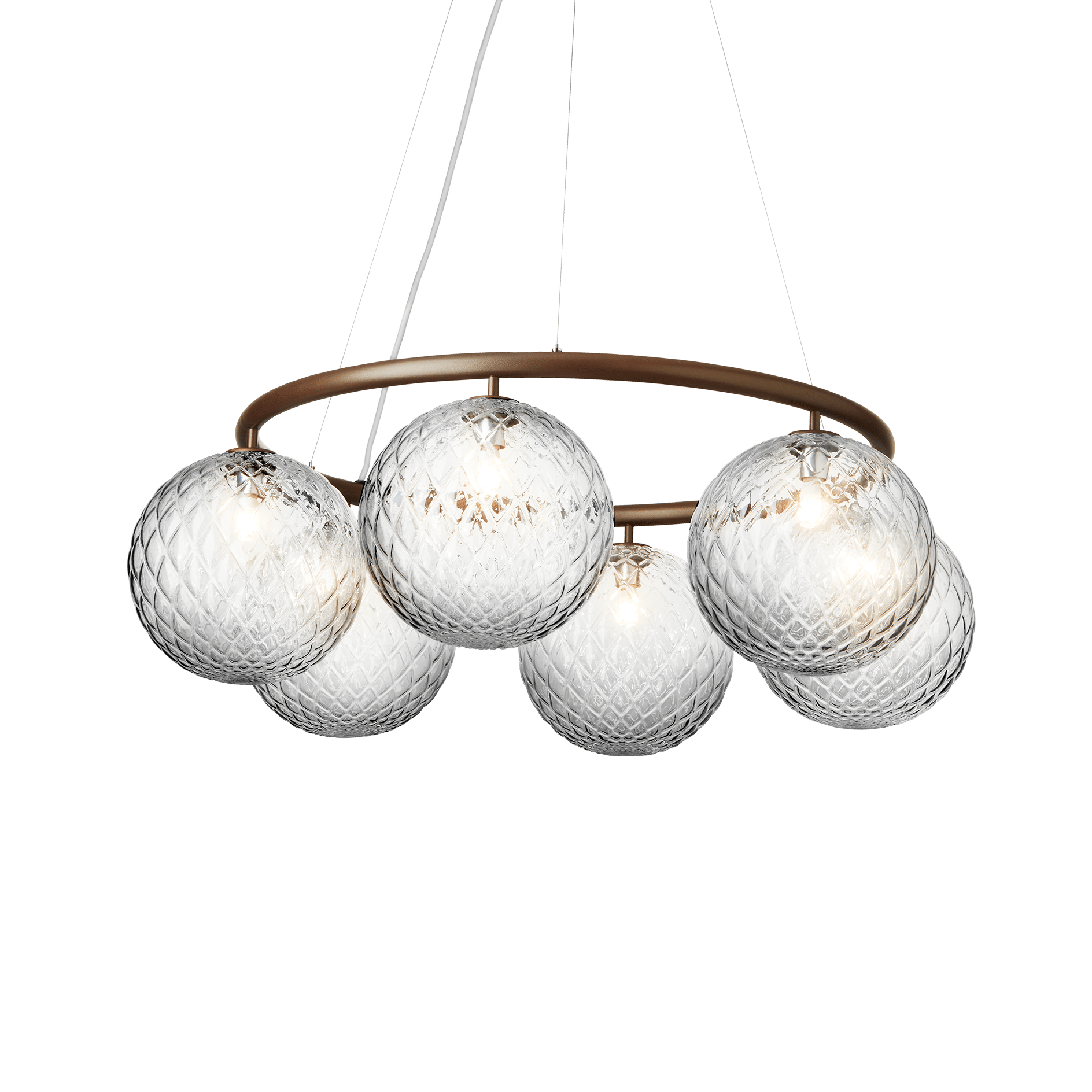 Lampa wisząca MIIRA 6 CIRCULAR ciemnobrązowy z transparentnym szkłem – Nuura