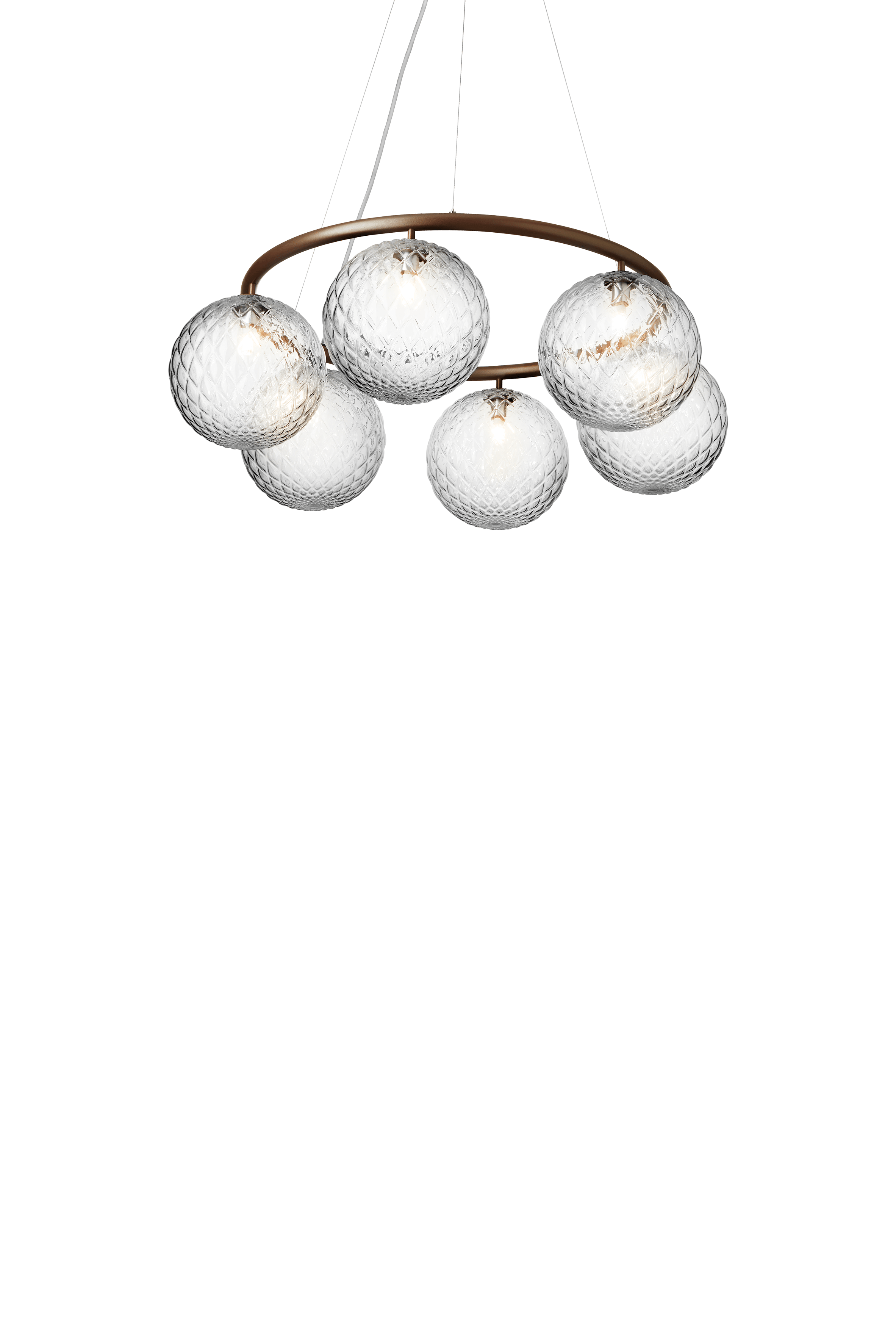 Lampa wisząca MIIRA 6 CIRCULAR ciemnobrązowy z transparentnym szkłem – Nuura