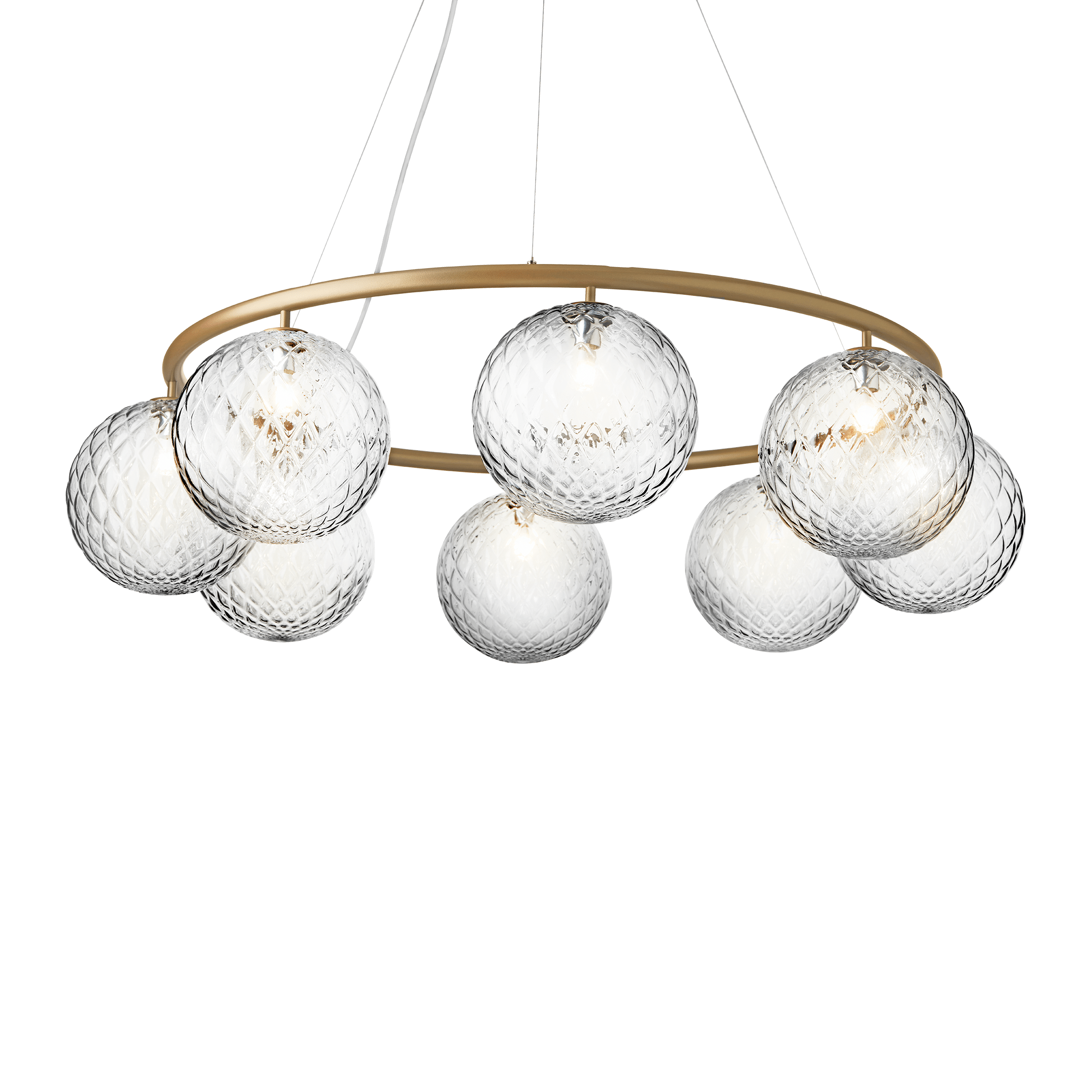 Lampa wisząca MIIRA 8 CIRCULAR mosiężny z transparentnym szkłem – Nuura