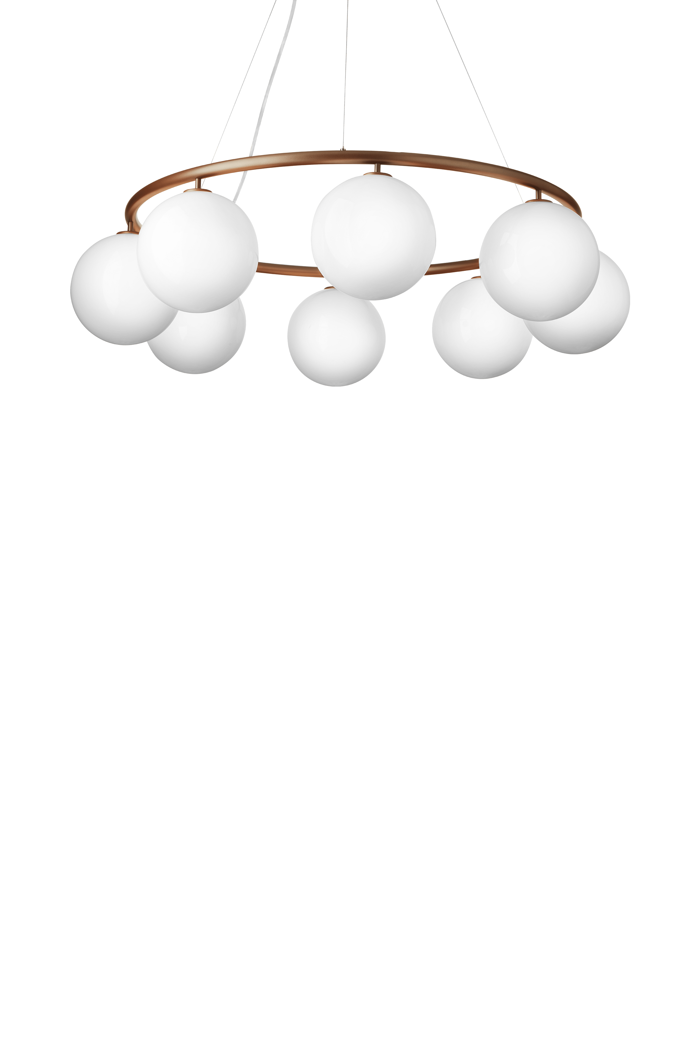 Lampa wisząca MIIRA 8 CIRCULAR ciemnobrązowy z opalowym szkłem – Nuura