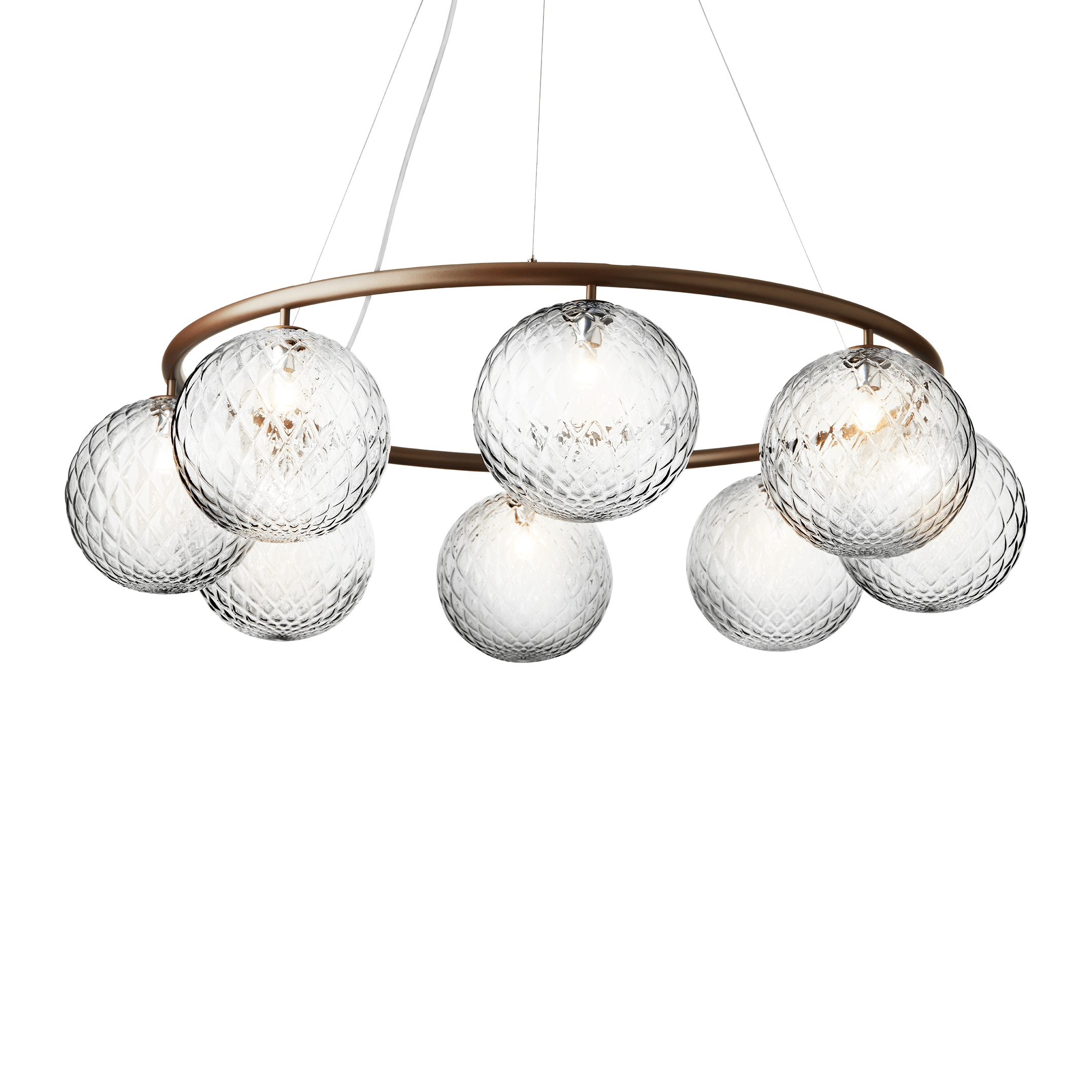 Lampa wisząca MIIRA 8 CIRCULAR ciemnobrązowy z transparentnym szkłem – Nuura