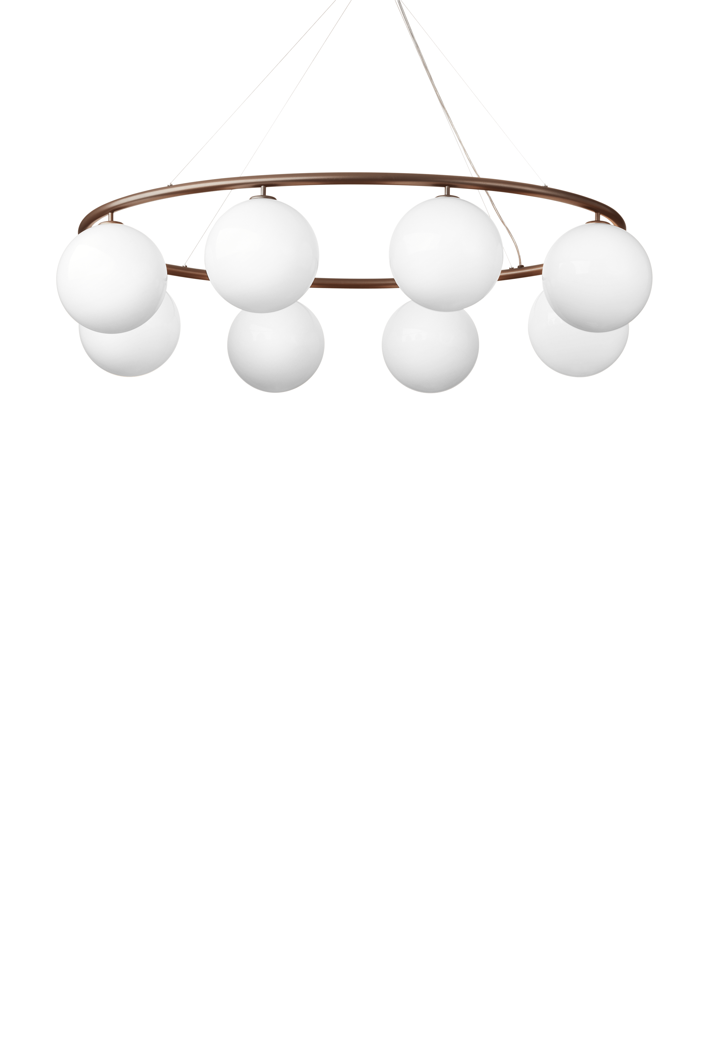 Hanglamp MIIRA 8 OVAL donkerbruin met opaalglas