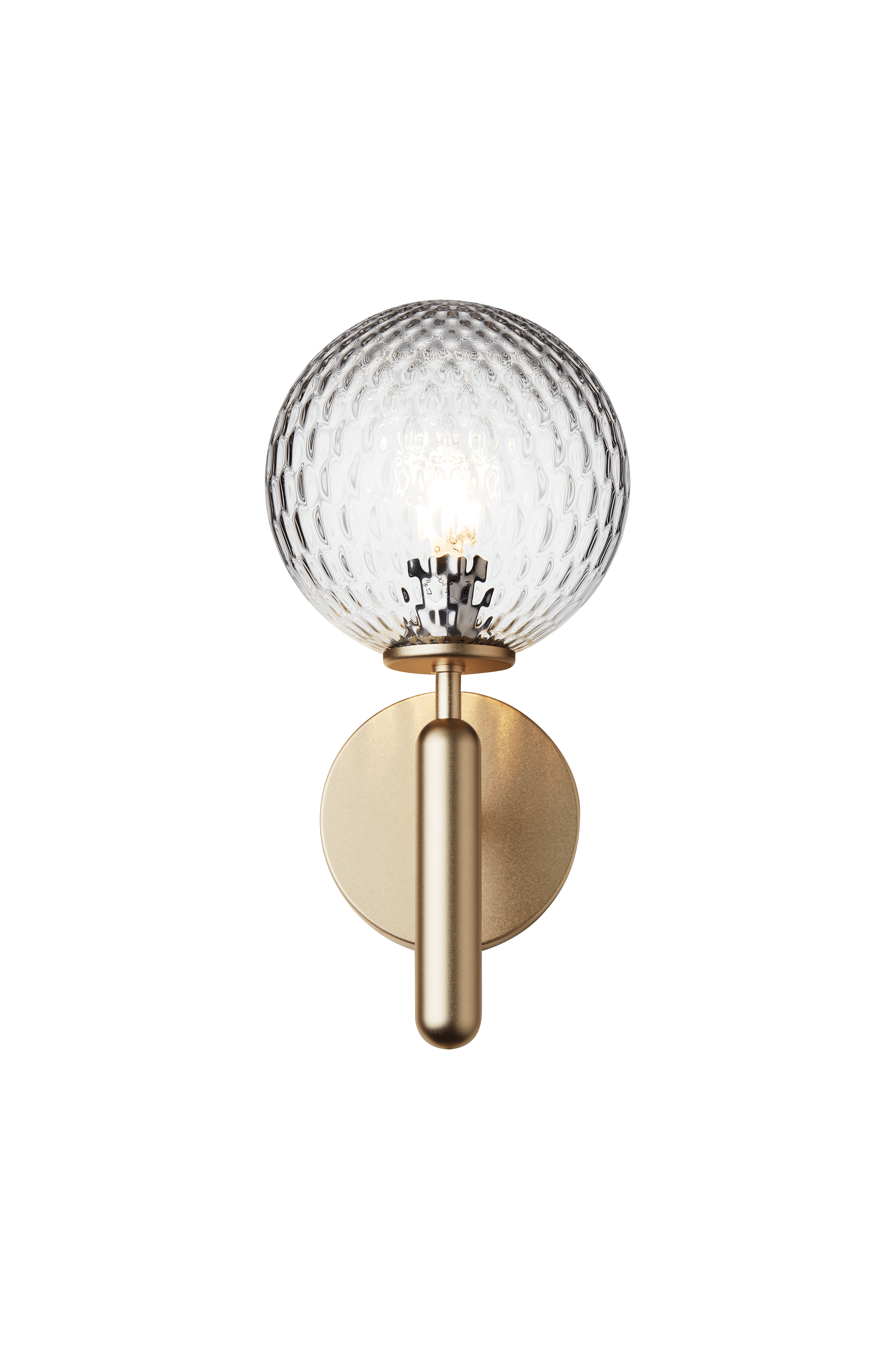 Wandleuchte MIIRA aus Messing mit transparentem Glas