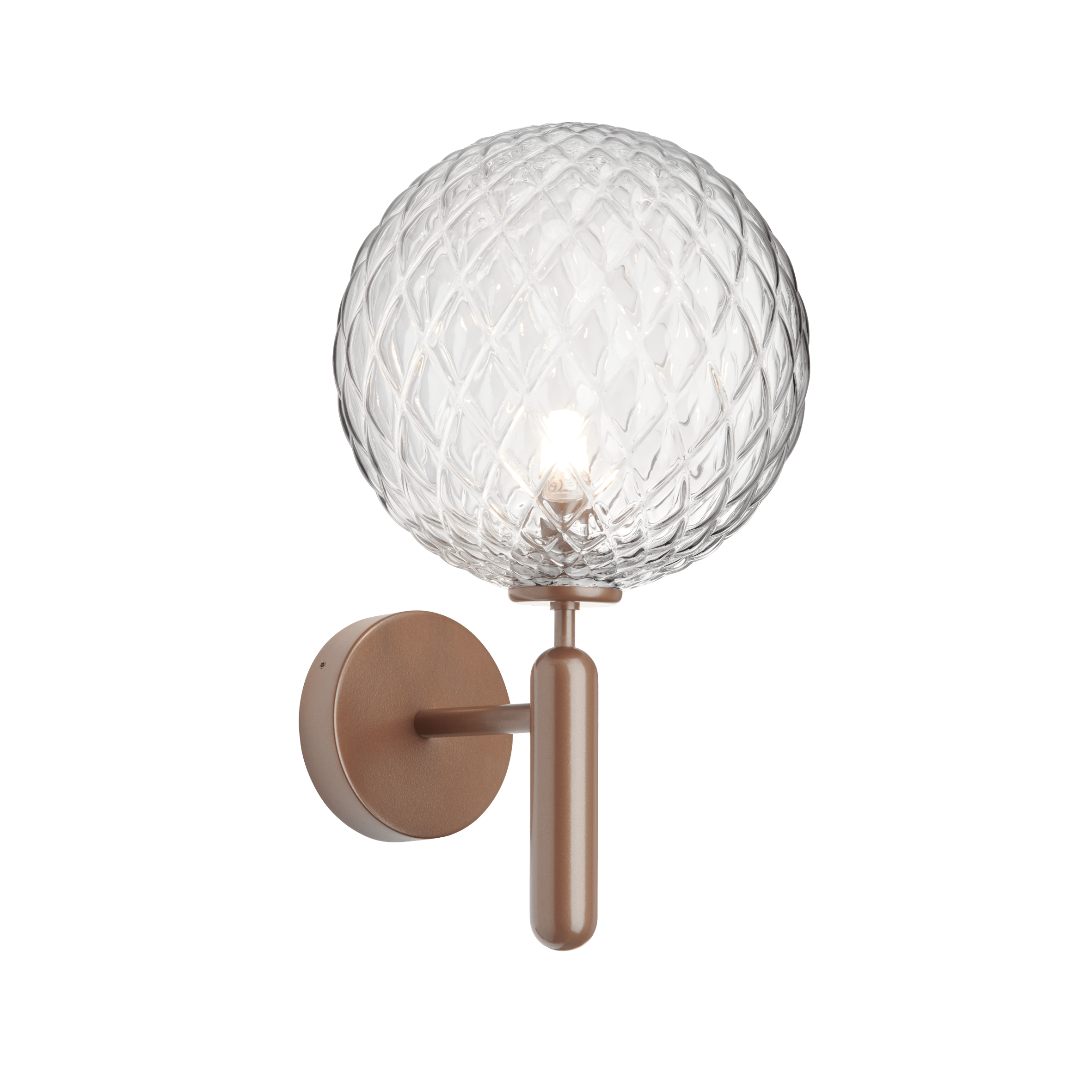 Buitenwandlamp MIIRA donkerbruin met transparant glas