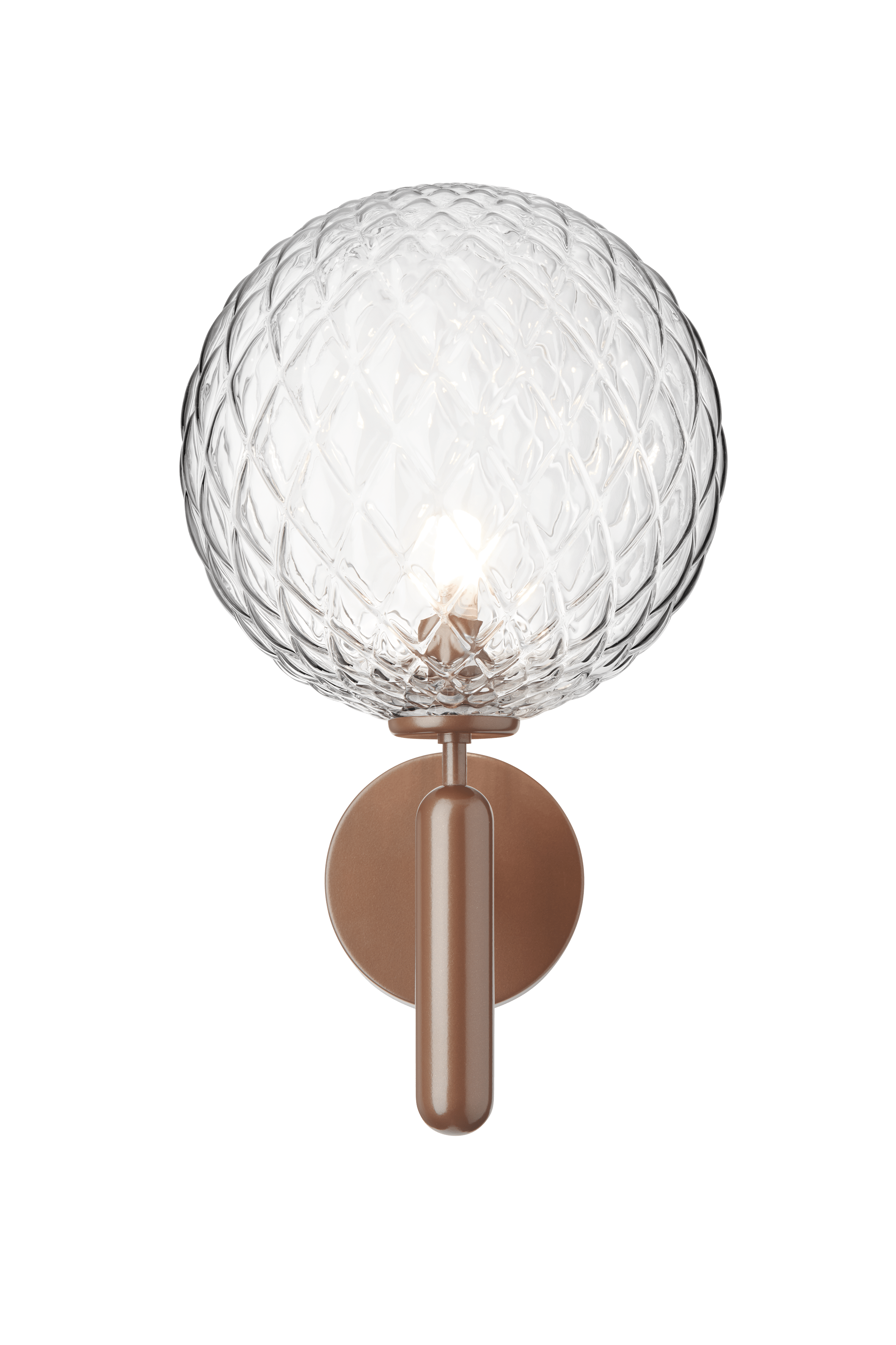 Buitenwandlamp MIIRA donkerbruin met transparant glas