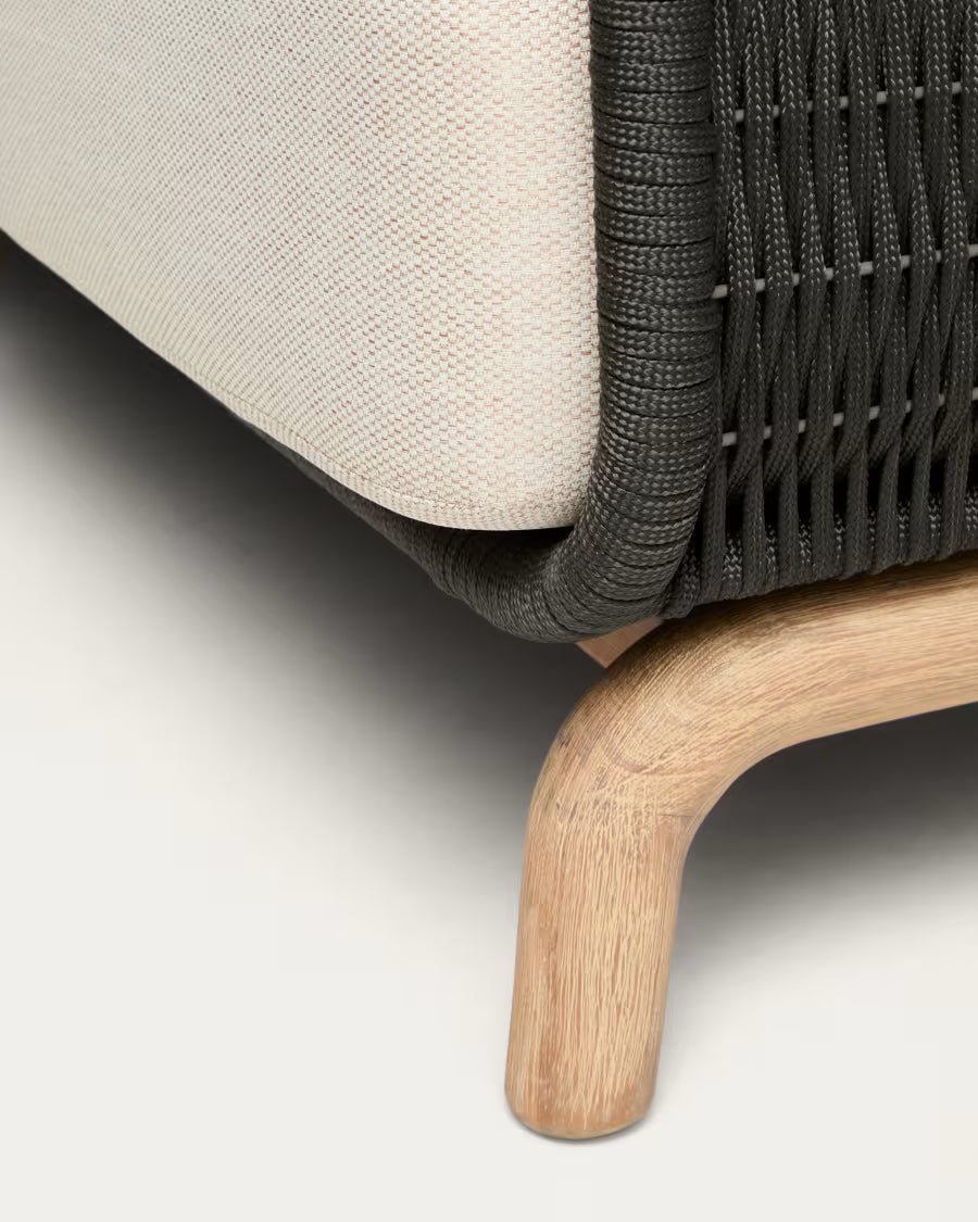 Sofa ogrodowa 2-osobowa ALIPA beżowy z czarnym – Kave Home