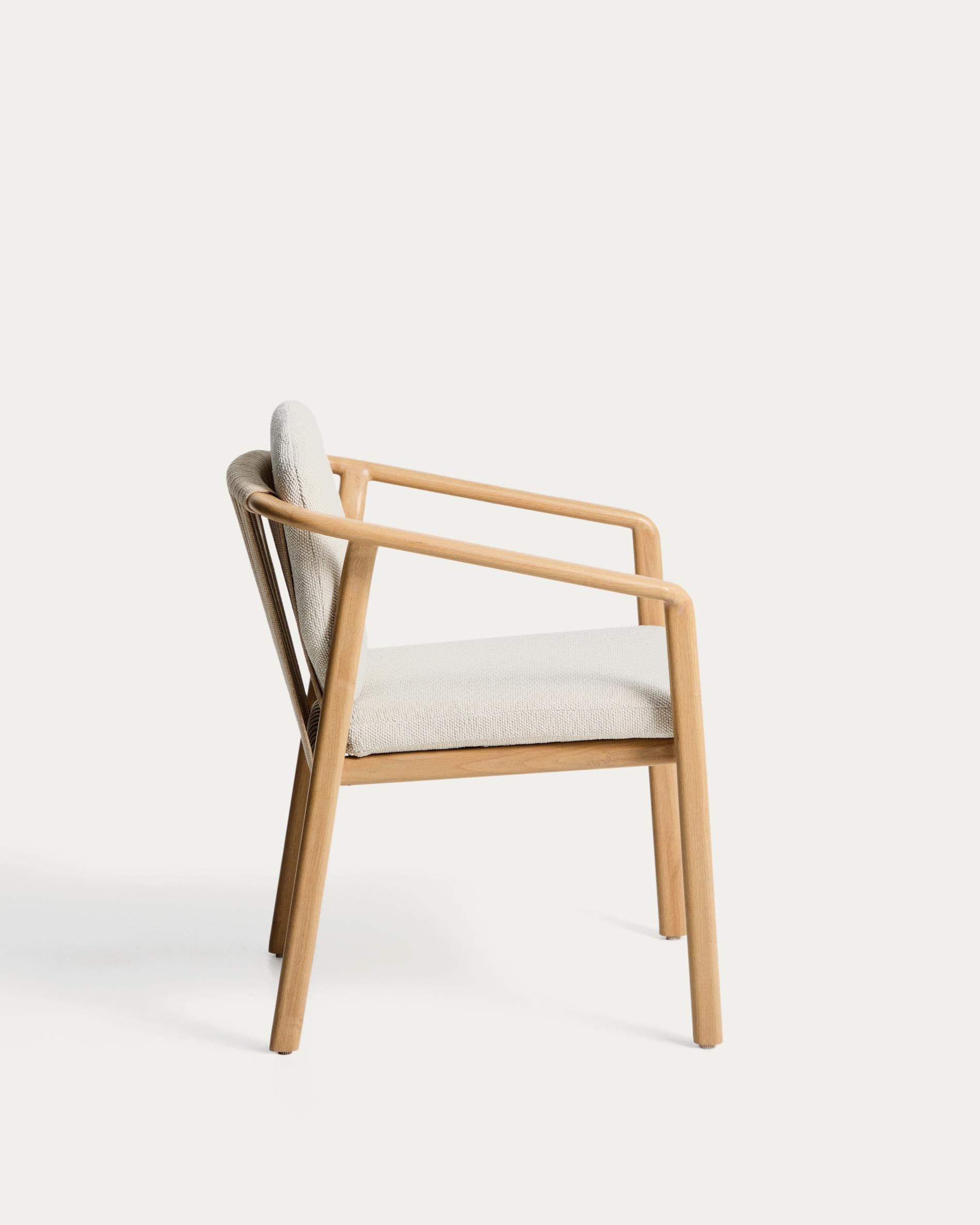 SIRTE ecru garden chair with a wood-like finish