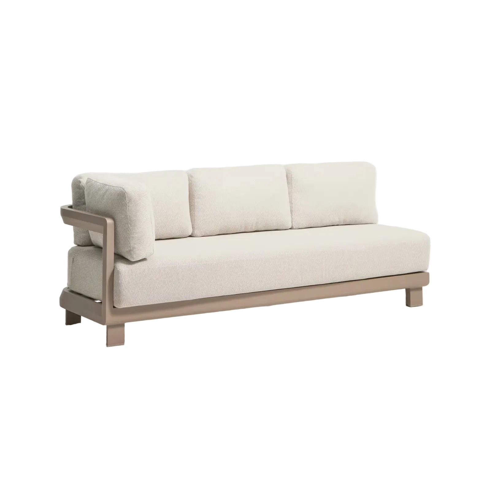 Tuinbank 3-zits NERANO lichtbeige met grijsbeige basis