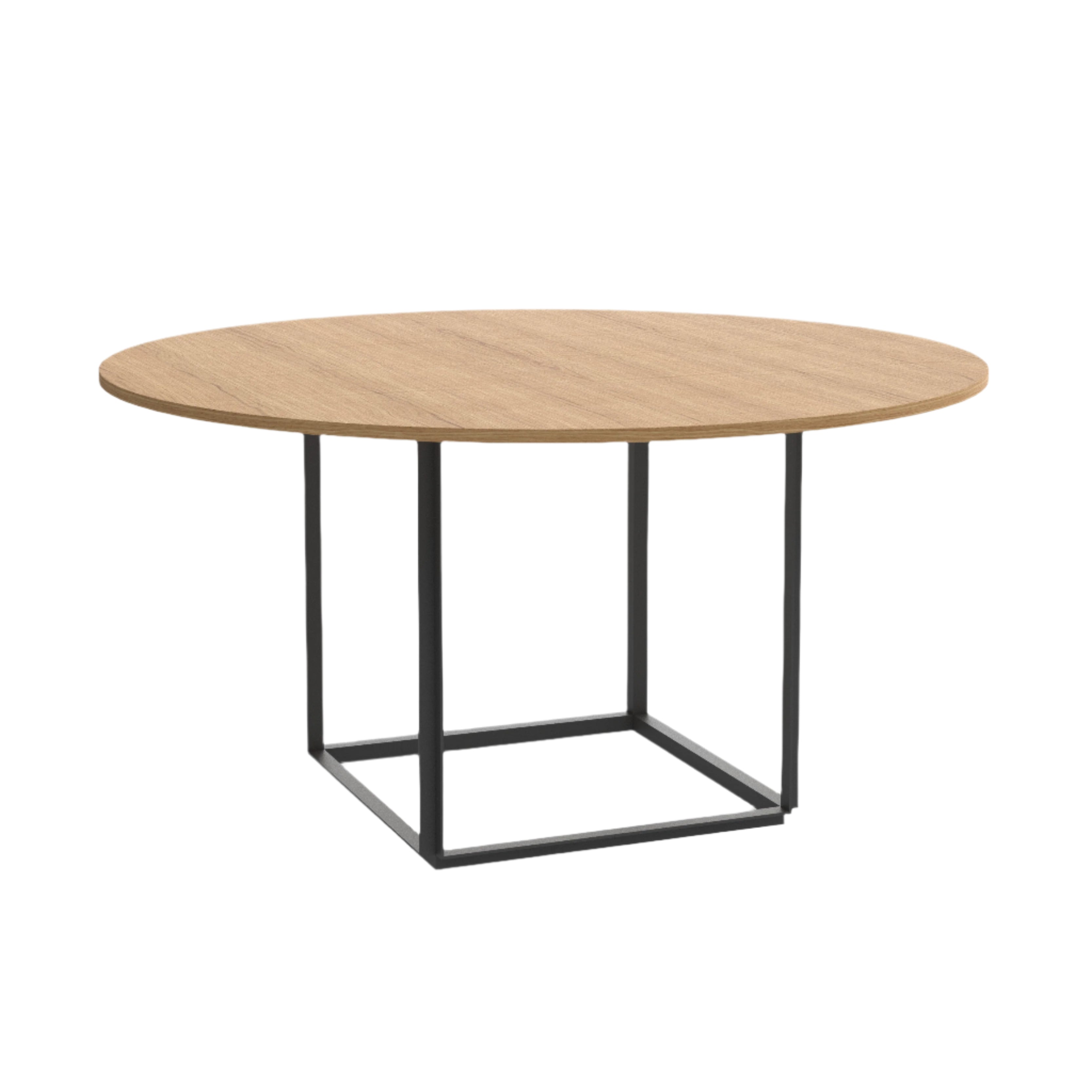 Ronde tafel FLORENCE eikenfineer met zwarte voet