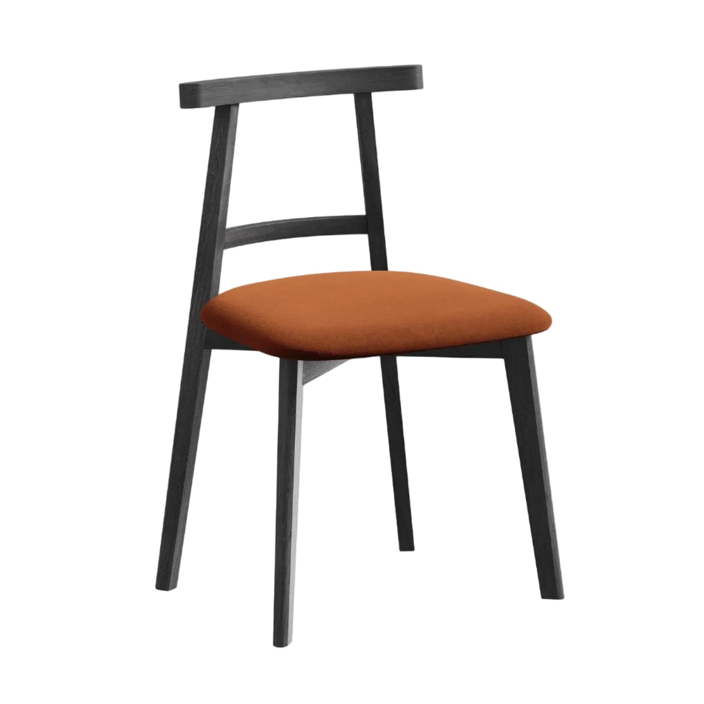 Velours stoel OHELO terracotta met zwarte beuken basis