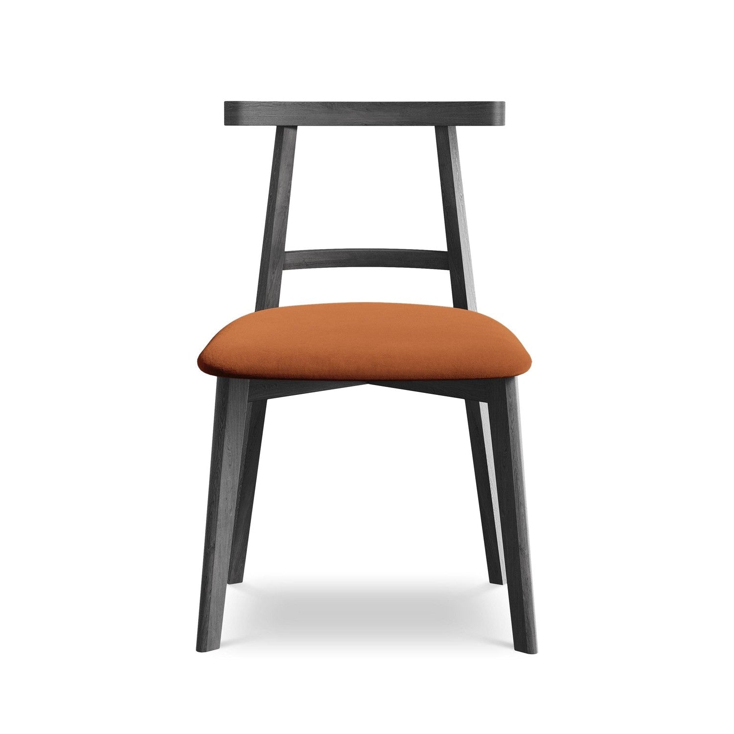 Velours stoel OHELO terracotta met zwarte beuken basis