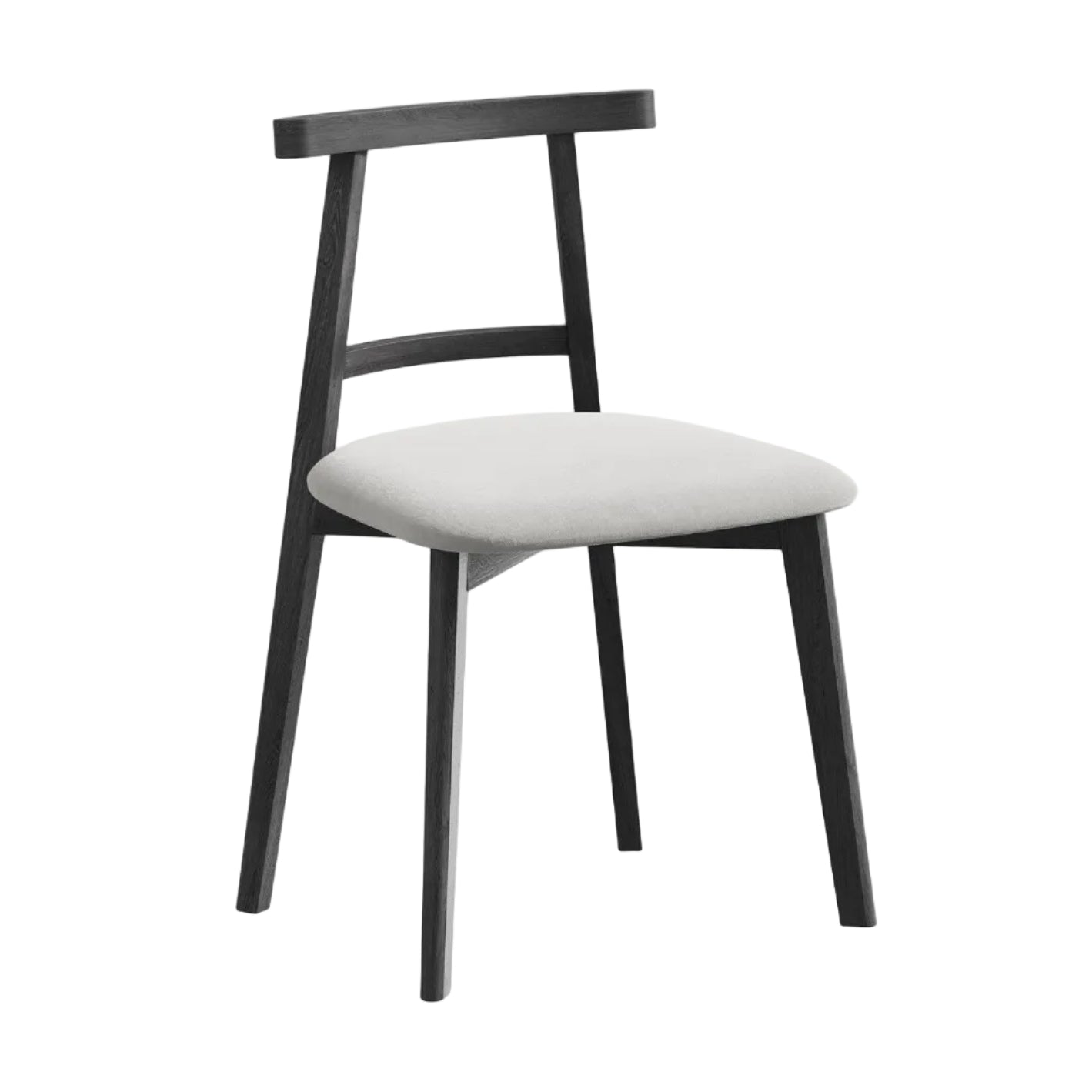 Samtstuhl OHELO silber mit schwarzem Buchenfuß