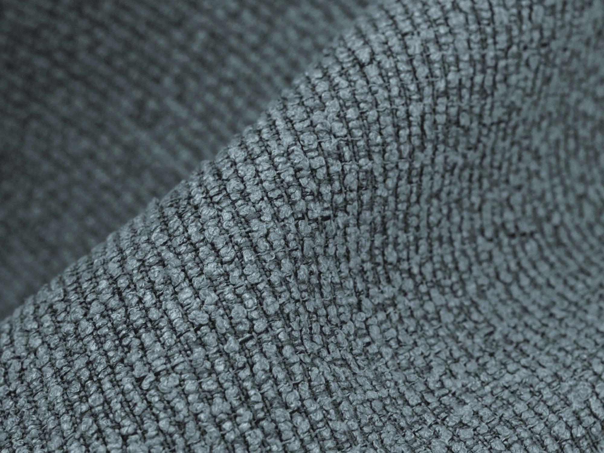 Stuhl OHELO jeansblau Boucle mit schwarzem Buchenfuß