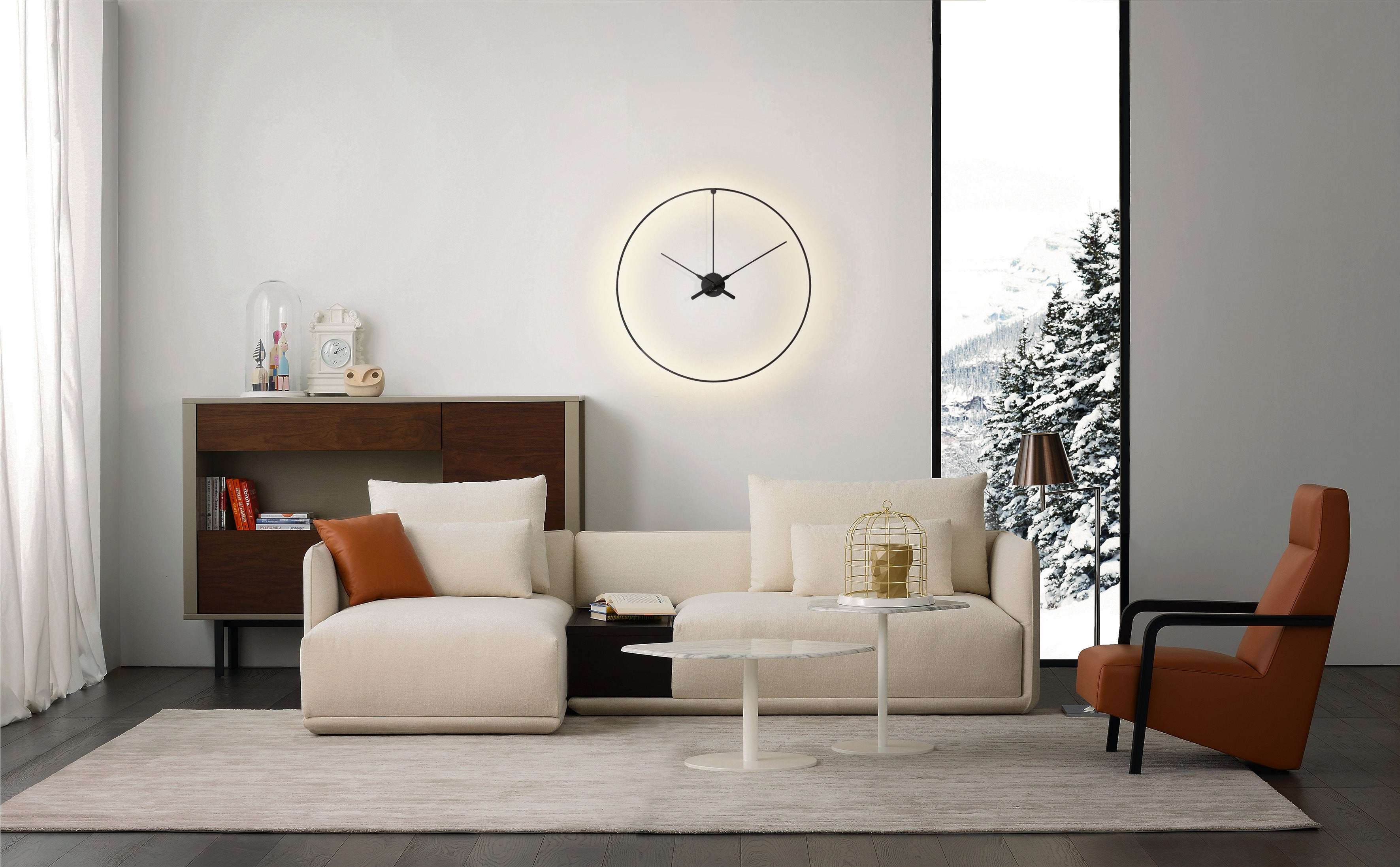 Illuminated Wall Clock OMBRA Black
