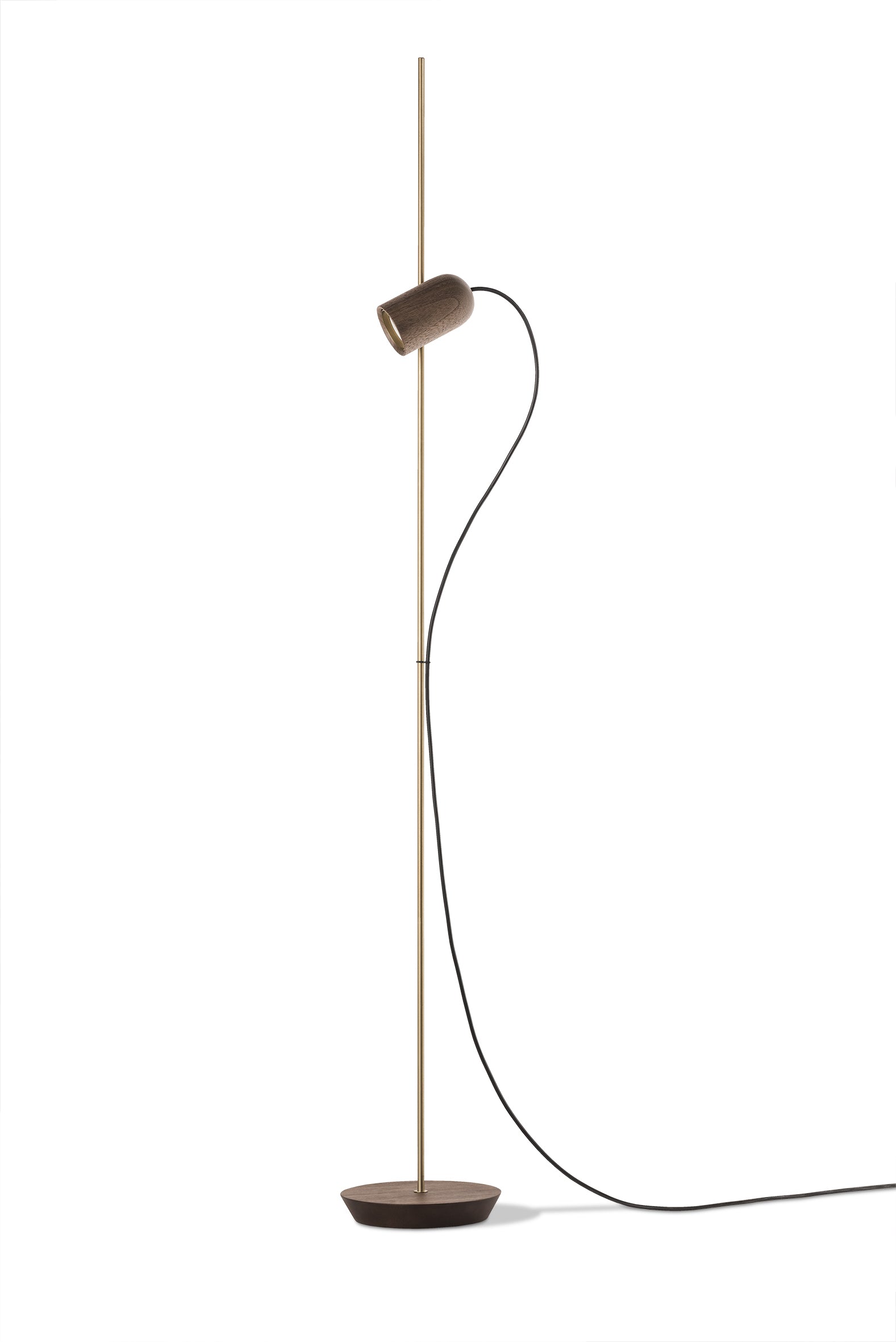 ONFA Walnut Wood Floor Lamp with Brass Finish